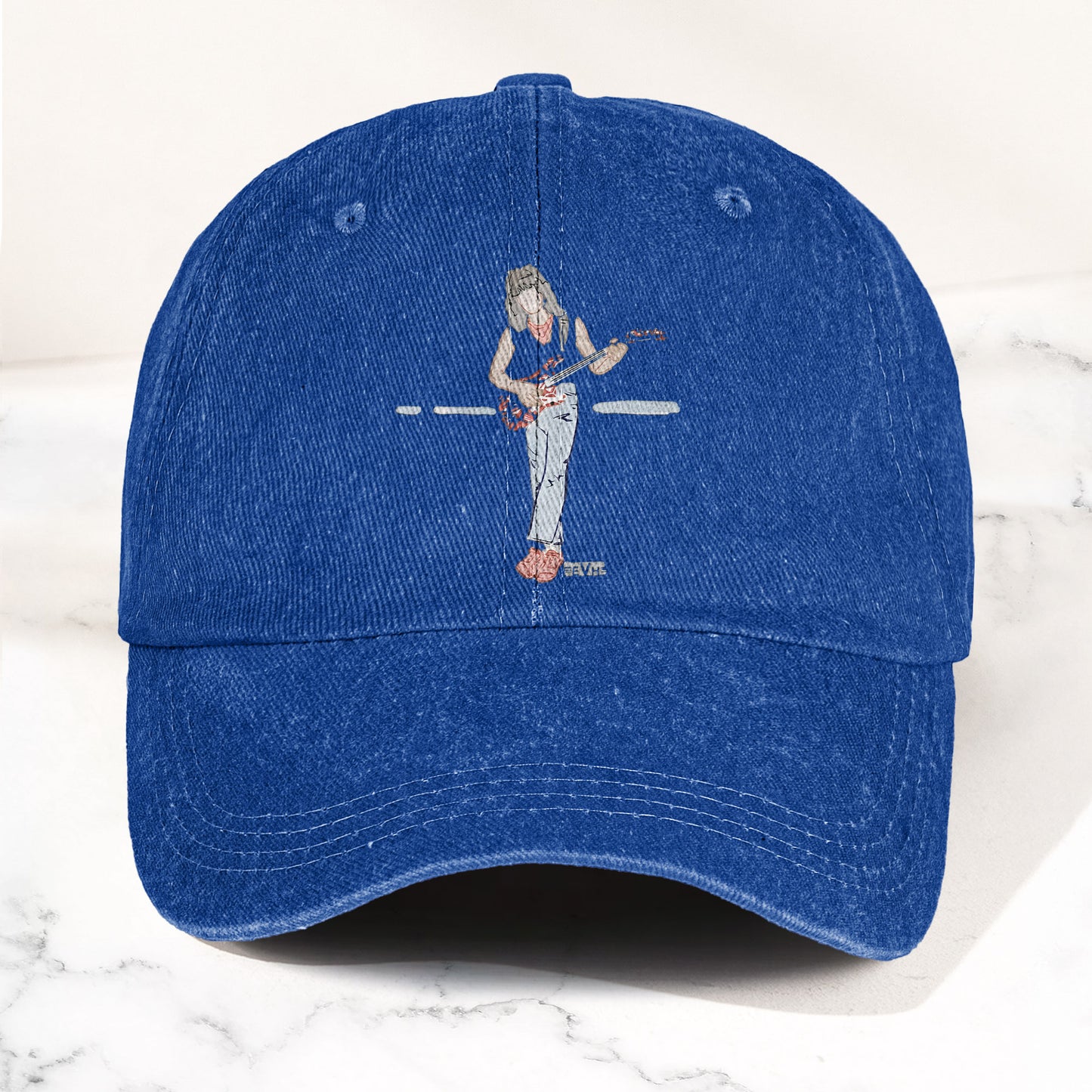 Eddie Van Halen Denim Cap – Van Halen Tribute Merch Dad Hat (With Box)