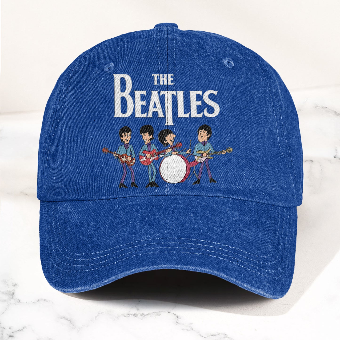 The Beatles Fab Four Cartoon Denim Cap – Retro Vintage Dad Cap Gift For Dad (With Box)