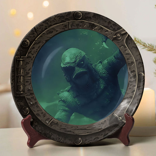 Gill-man Deep Sea Ceramic Plate – Underwater Monster Art Design