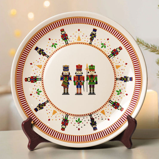 Nutcracker Soldiers Christmas Decorative Ceramic Plate