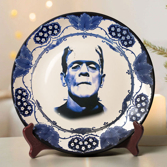 Frankenstein Decorative Ceramic Plate – Gothic Horror Collectible