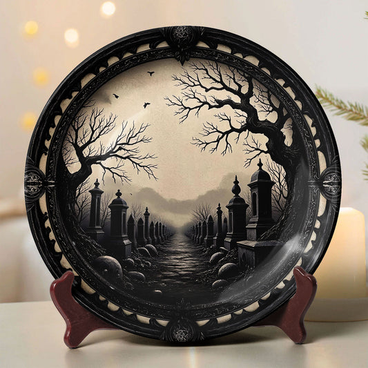 Whispers of the Graveyard – Gothic Decorative Ceramic Plate