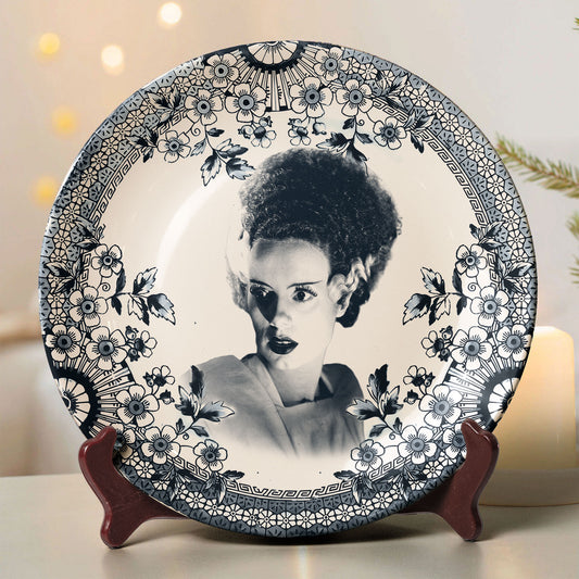 Ceramic Plate – Bride of Frankenstein Vintage Horror Icon