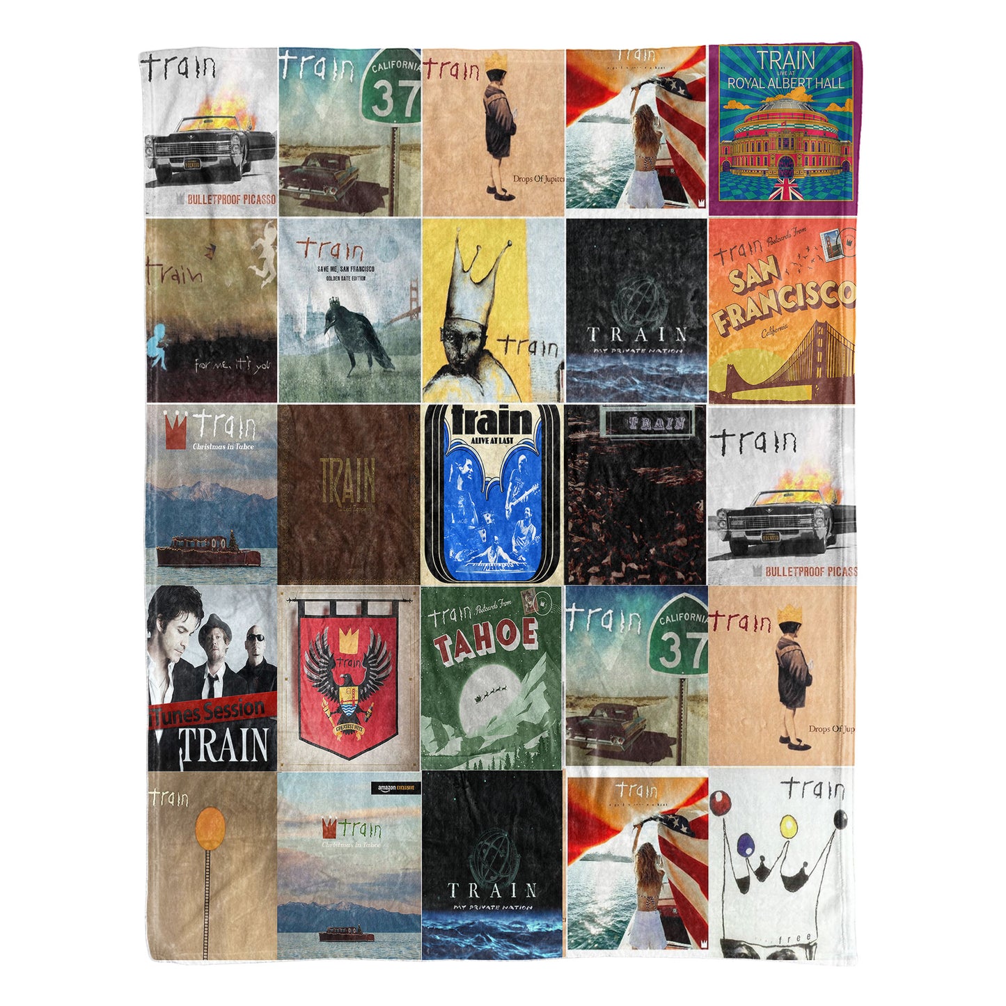 Train Sherpa Blanket – A Cozy Album Art Collection for True Fans