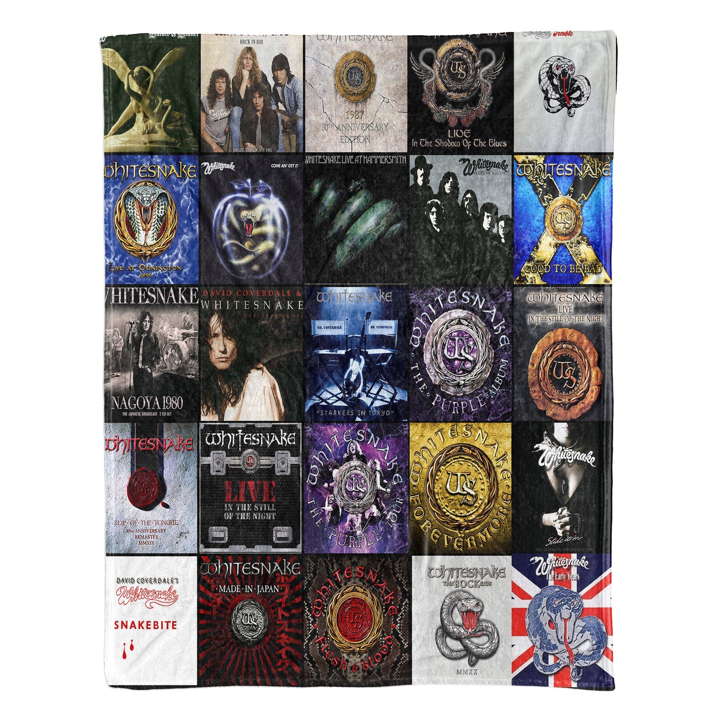 Whitesnake Sherpa Blanket – A Legendary Hard Rock Album Collage for True Fans