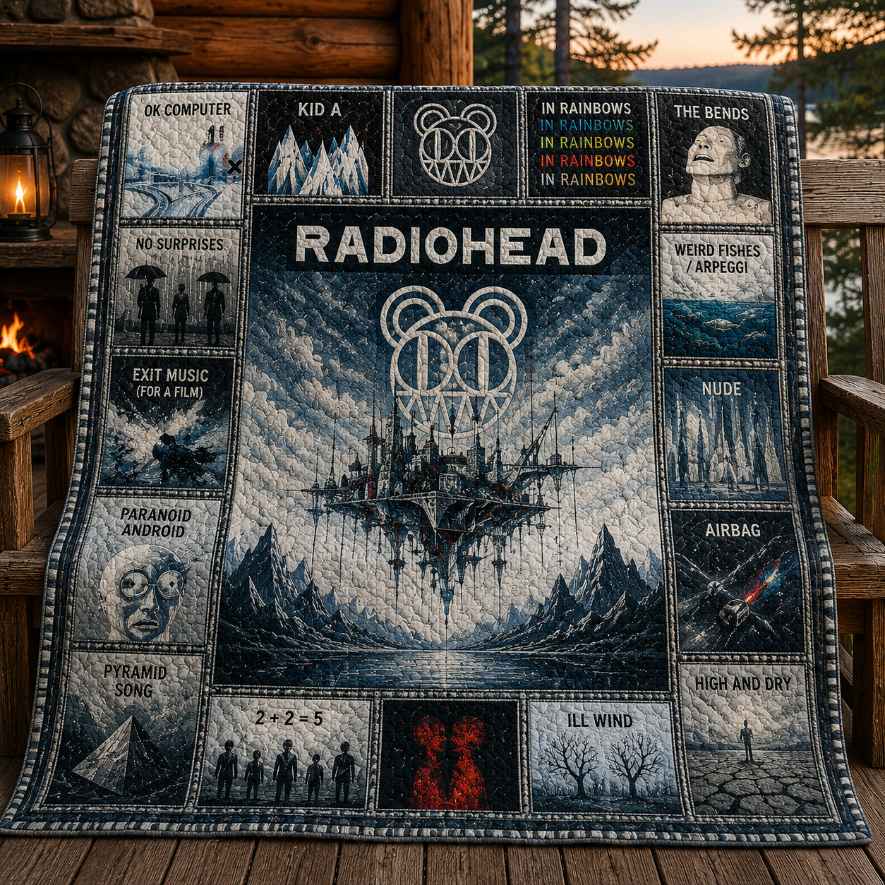 Radiohead Alternative Rock Quilt Blanket – A Melancholic Art Journey In Every Stitch