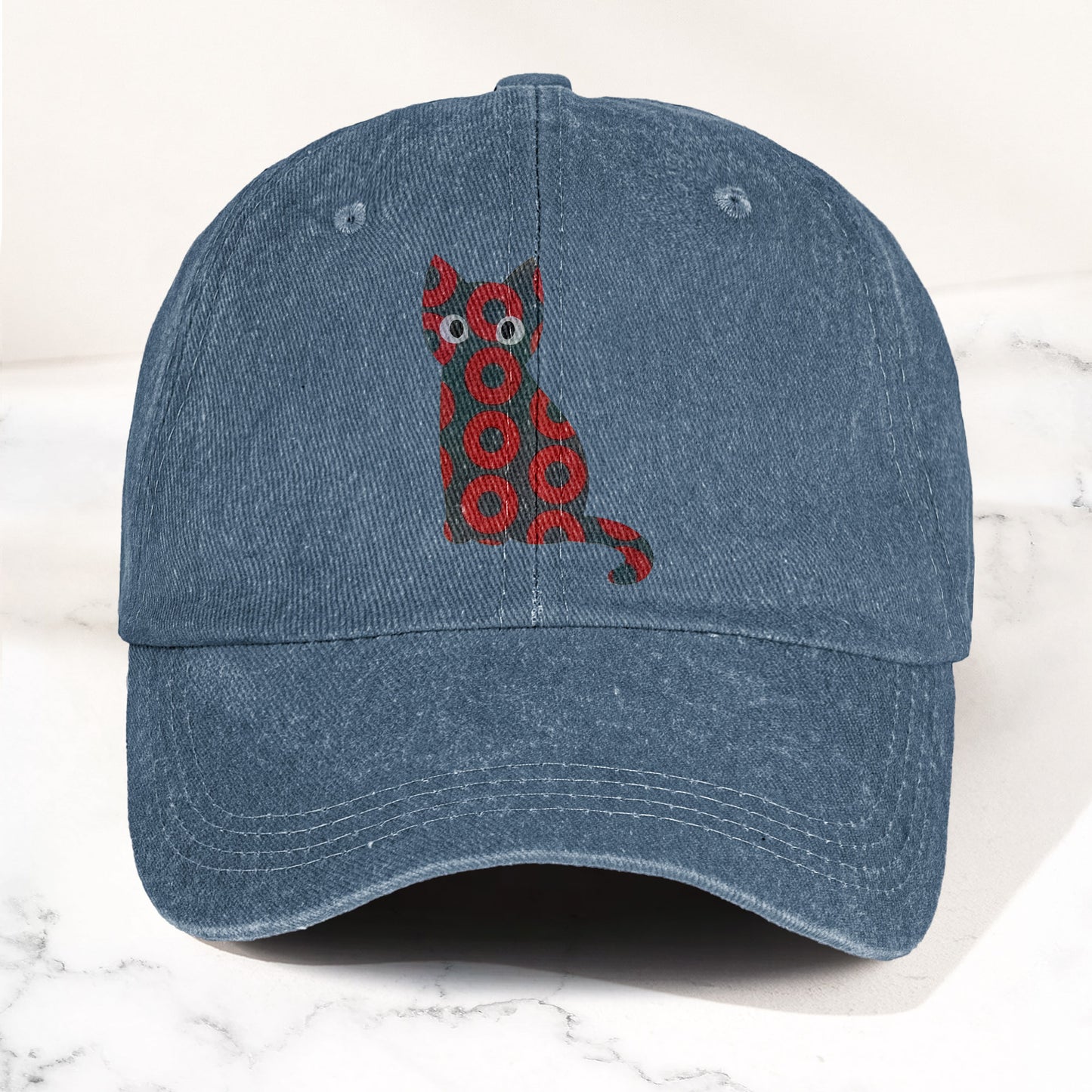 5-PACK Holographic Phish Cat Denim Cap – Retro Music Fan Merch Cap Gift For Dad (With Box)