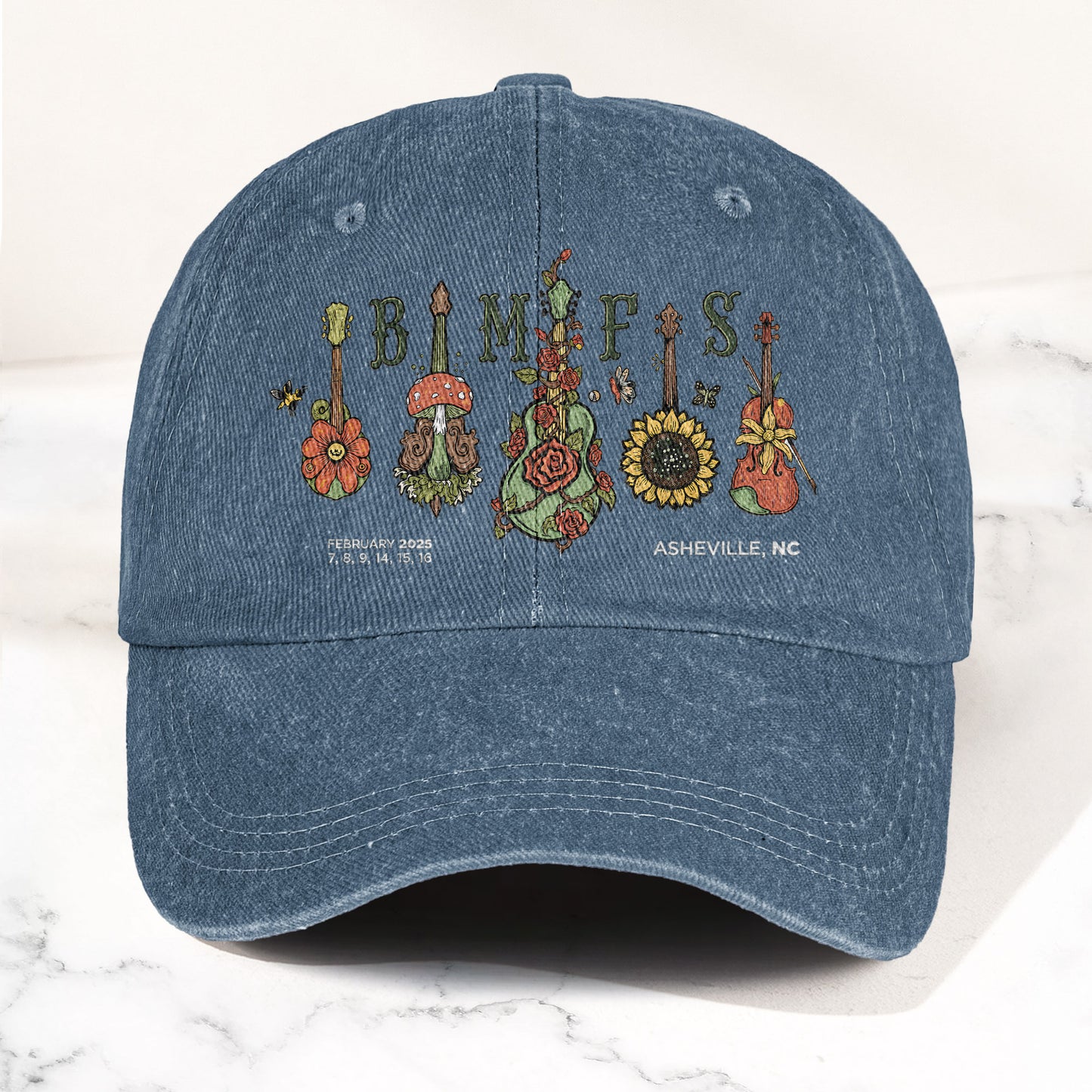Billy Strings BMFS Asheville NC Concert Graphic Music Merch Denim Cap – Retro Vintage Dad Cap Gift For Dad (With Box)