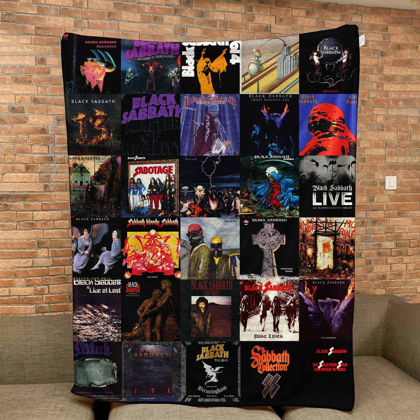 Black Sabbath Sherpa Blanket – Album Cover Collage Heavy Metal Throw Blanket