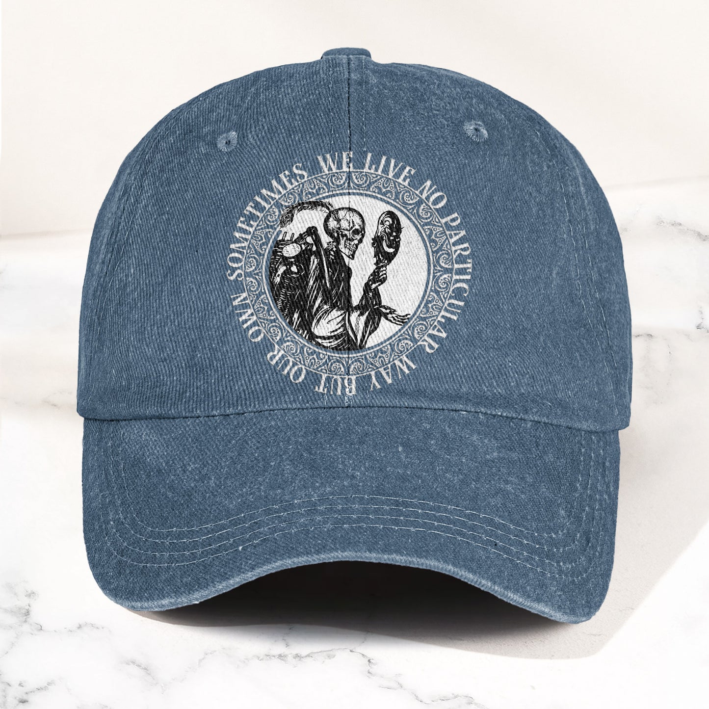 Grateful Dead Eyes of the World Music Merch Denim Cap – Retro Vintage Dad Cap Gift For Dad (With Box)