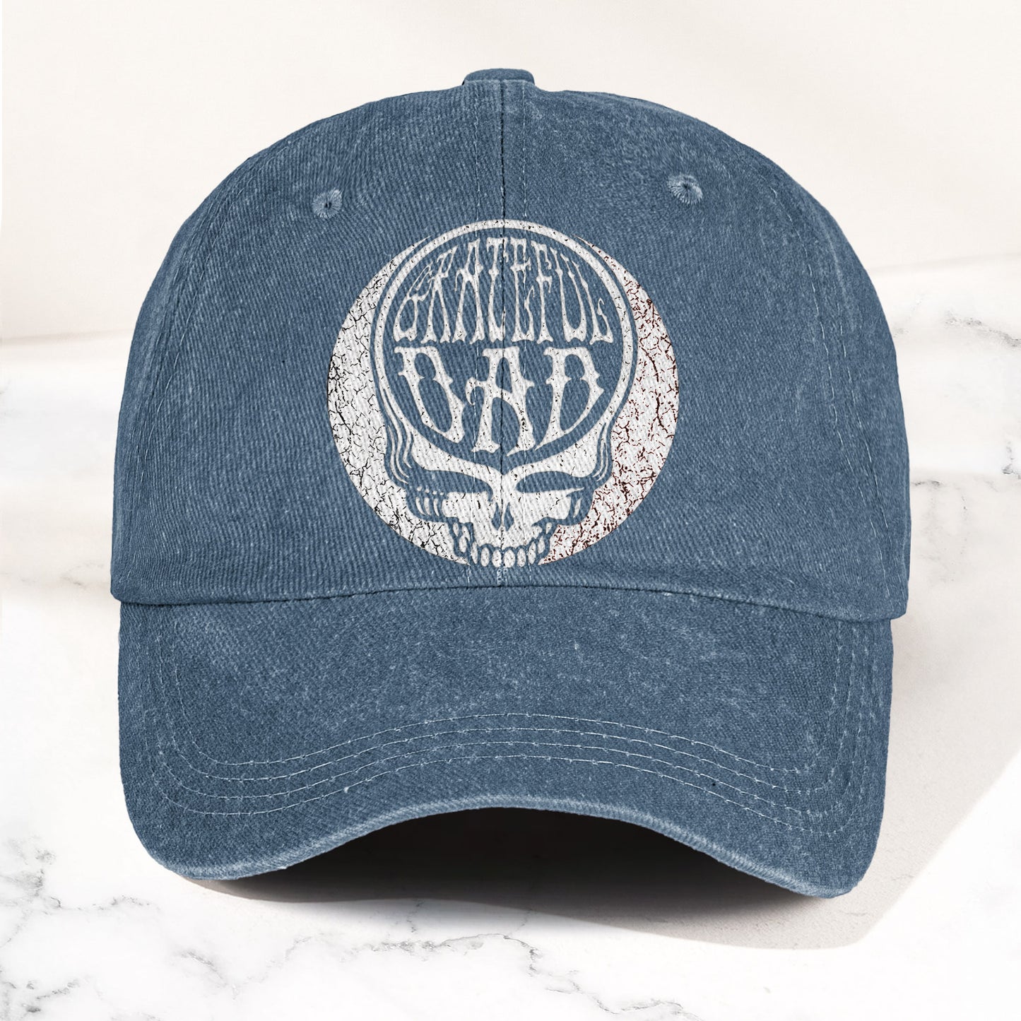 Grateful Dead Hat Steal Your Face Skull Denim Cap – Retro Vintage Dad Cap Gift For Dad (With Box)