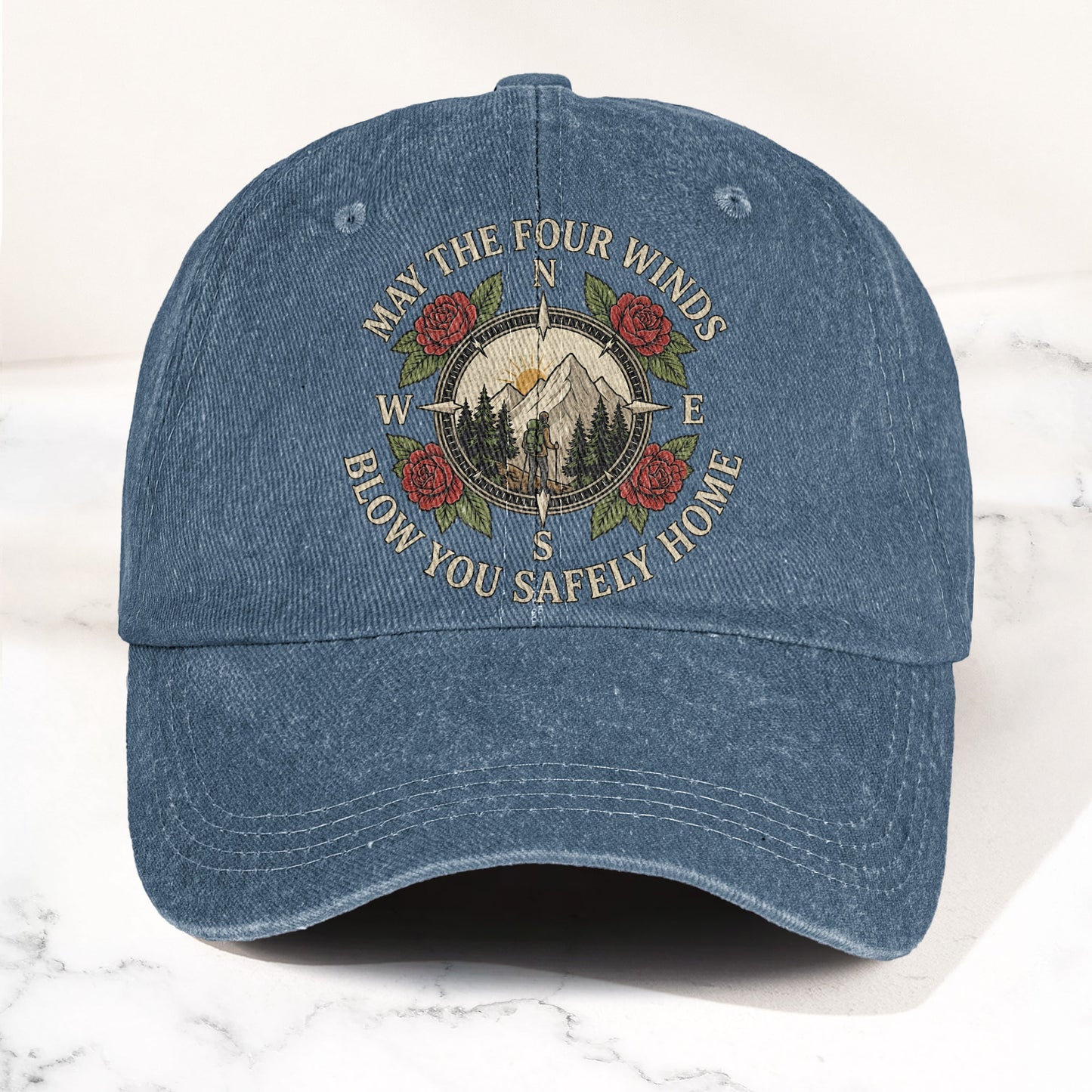 Grateful Dead Franklin's Tower May The Four Winds Blow You Safely Home Hiking Lyrics Denim Cap – Retro Vintage Dad Cap Gift For Dad (With Box)
