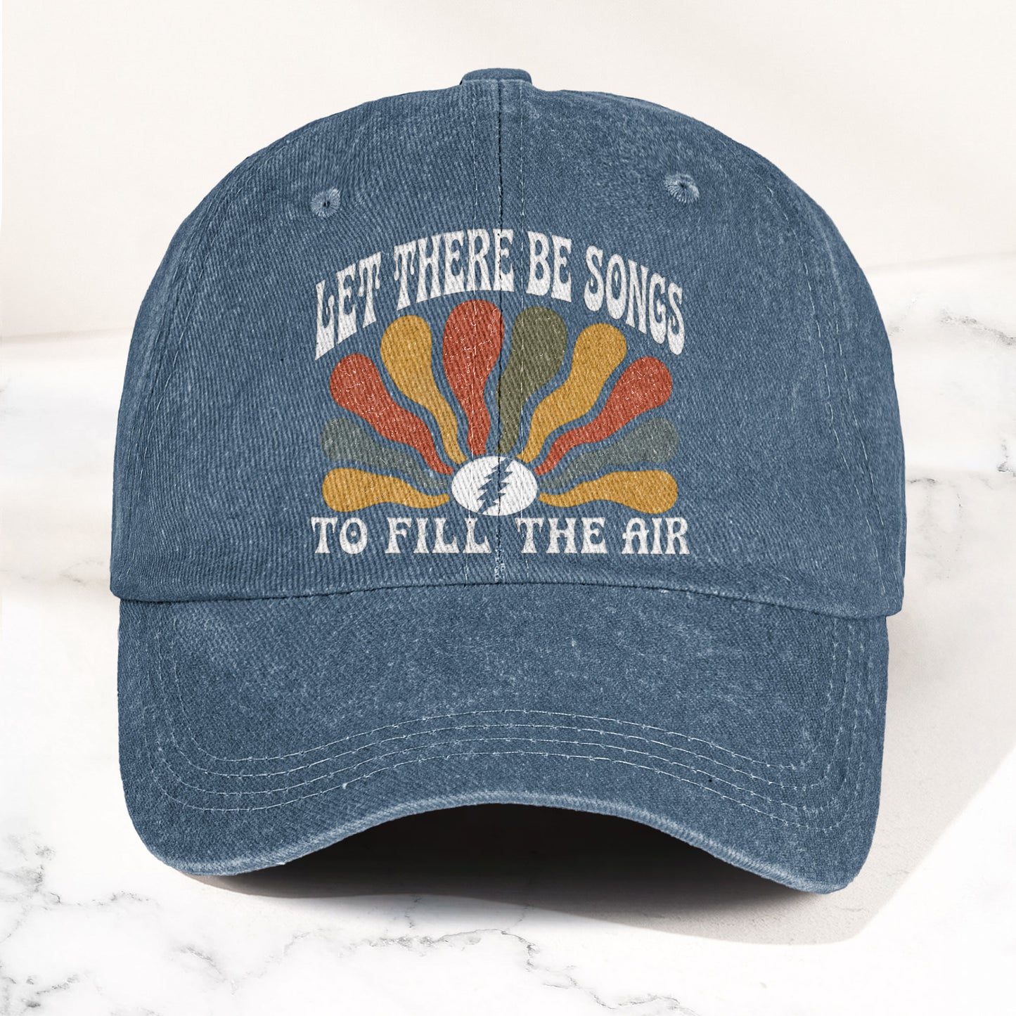 Grateful Dead Let There Be Songs To Fill The Air Denim Cap – Retro Vintage Dad Cap Gift For Dad (With Box)