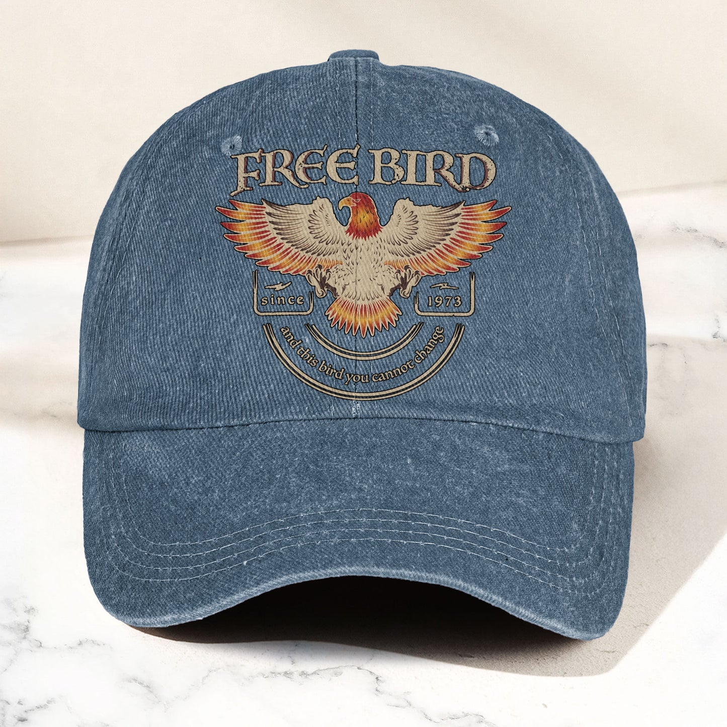 Lynyrd Skynyrd Denim Cap – “Free Bird” Vintage Eagle Dad Hat