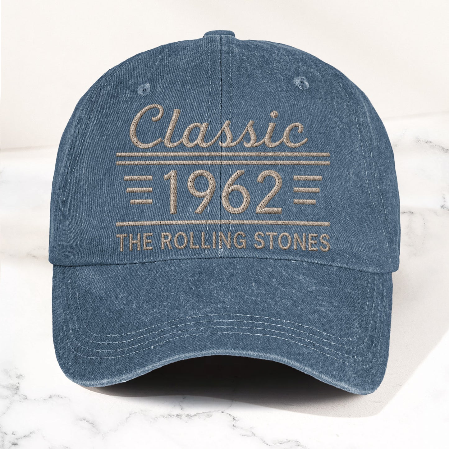 The Rolling Stones Classic 1962 Est Rock And Roll Band Music Merch Denim Cap – Retro Vintage Dad Cap Gift For Dad (With Box)