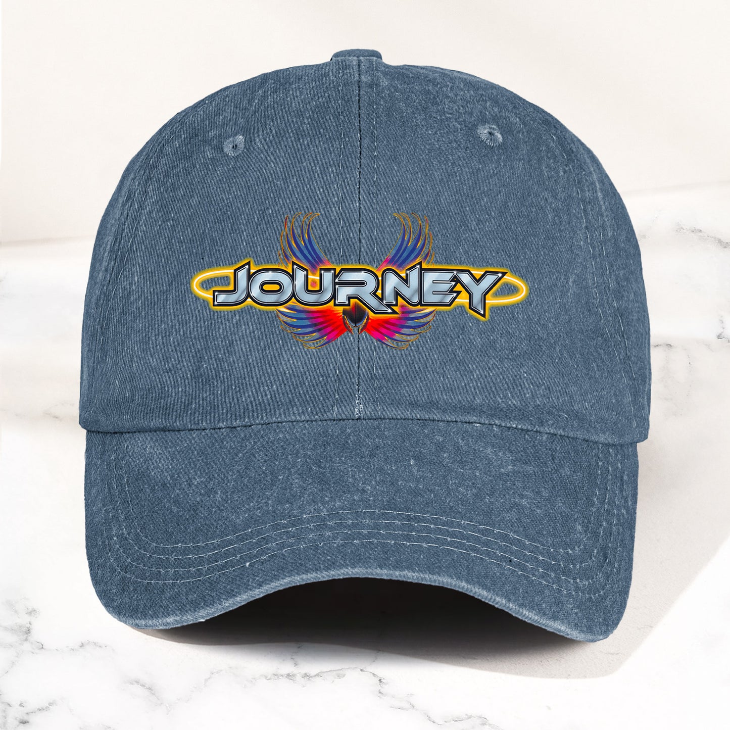 Journey Denim Dad Cap – Legendary Rock Band Logo Design ( With BOX)