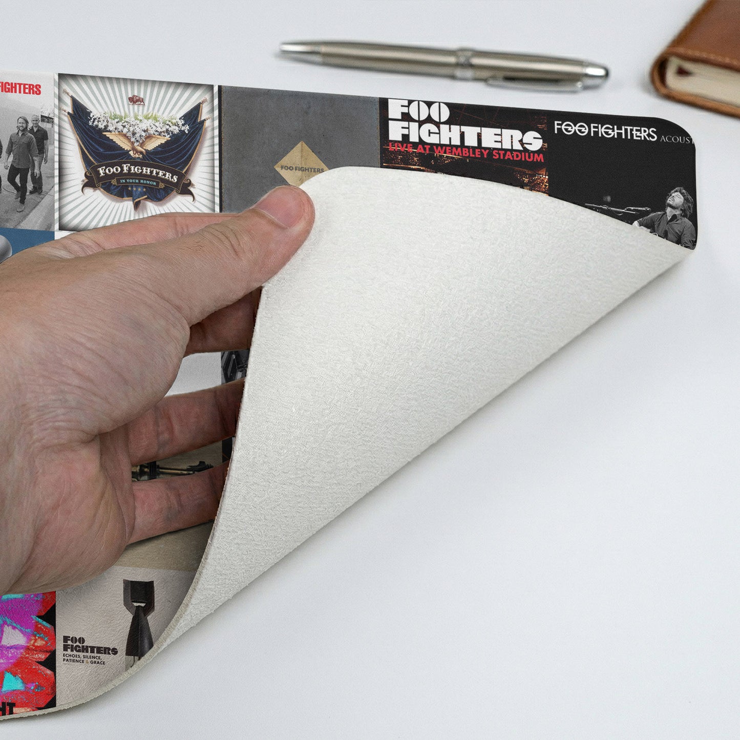 Foo Fighters Band Album Collage Print Desk Mat – Non-slip Office Gift Keyboard Pad Birthday Gift For Music Lovers