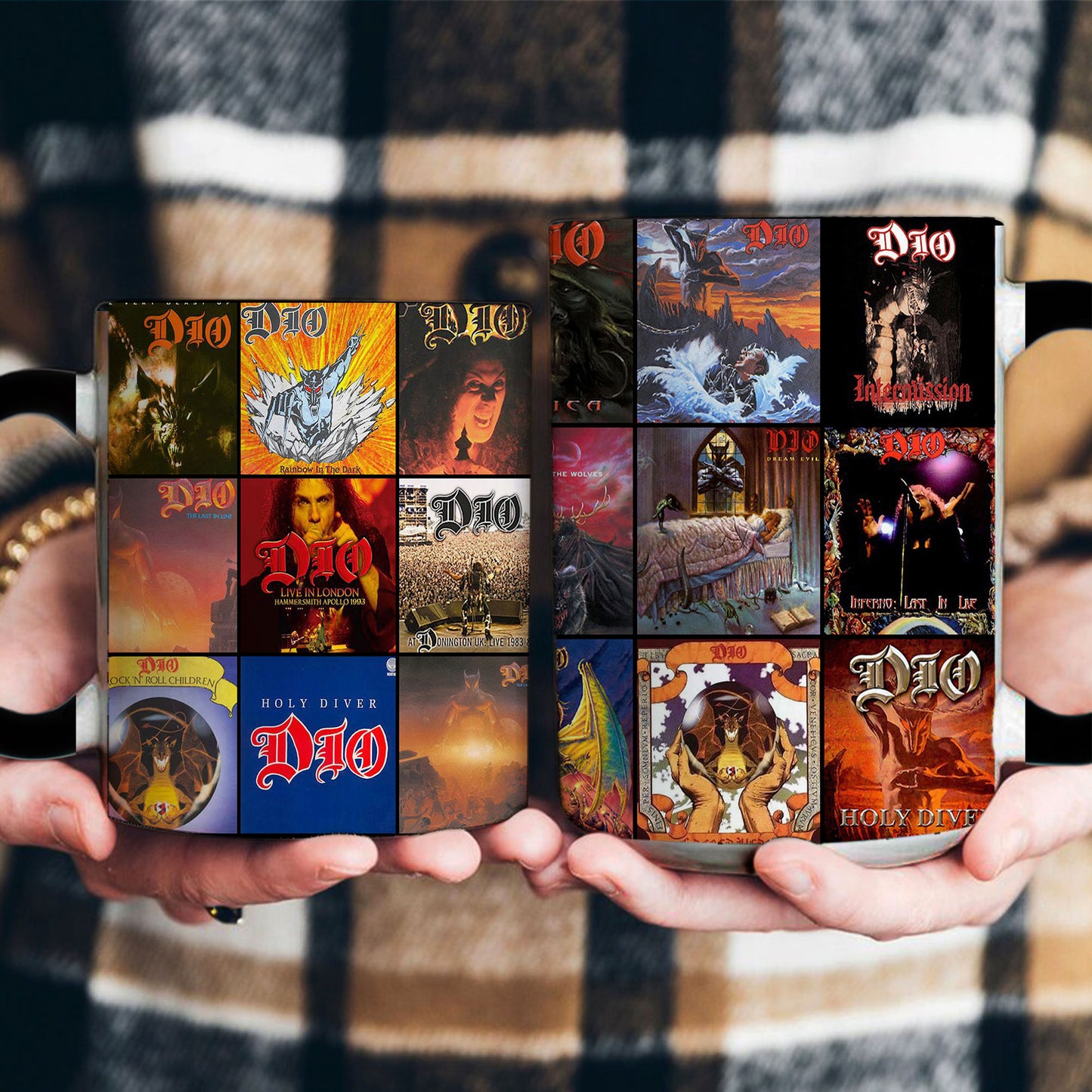 Dio Accent Mug – Heavy Metal Album Cover Collage Gift