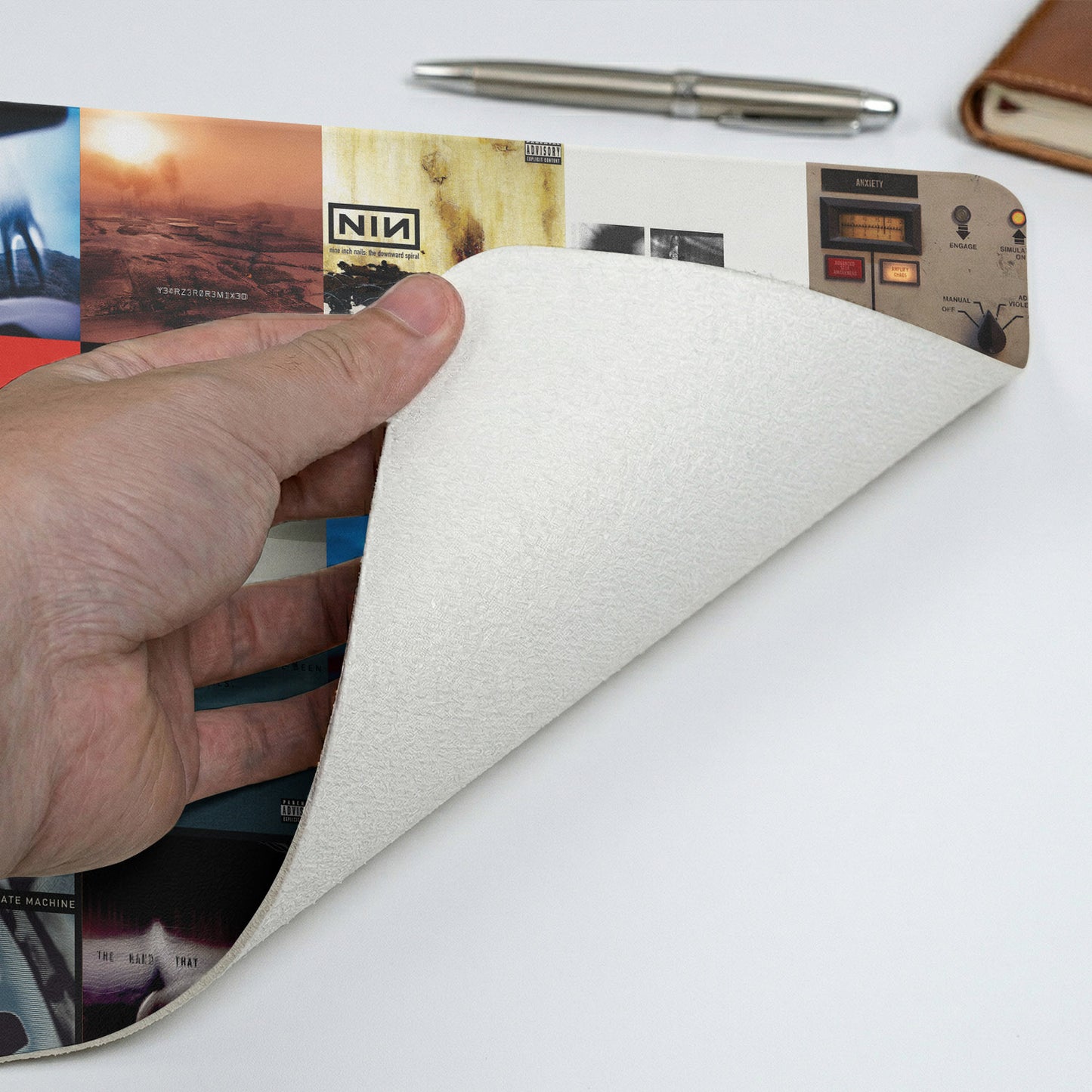 Nine Inch Nails Album Collage Print Desk Mat – Non-slip Office Gift Keyboard Pad Birthday Gift For Music Lovers