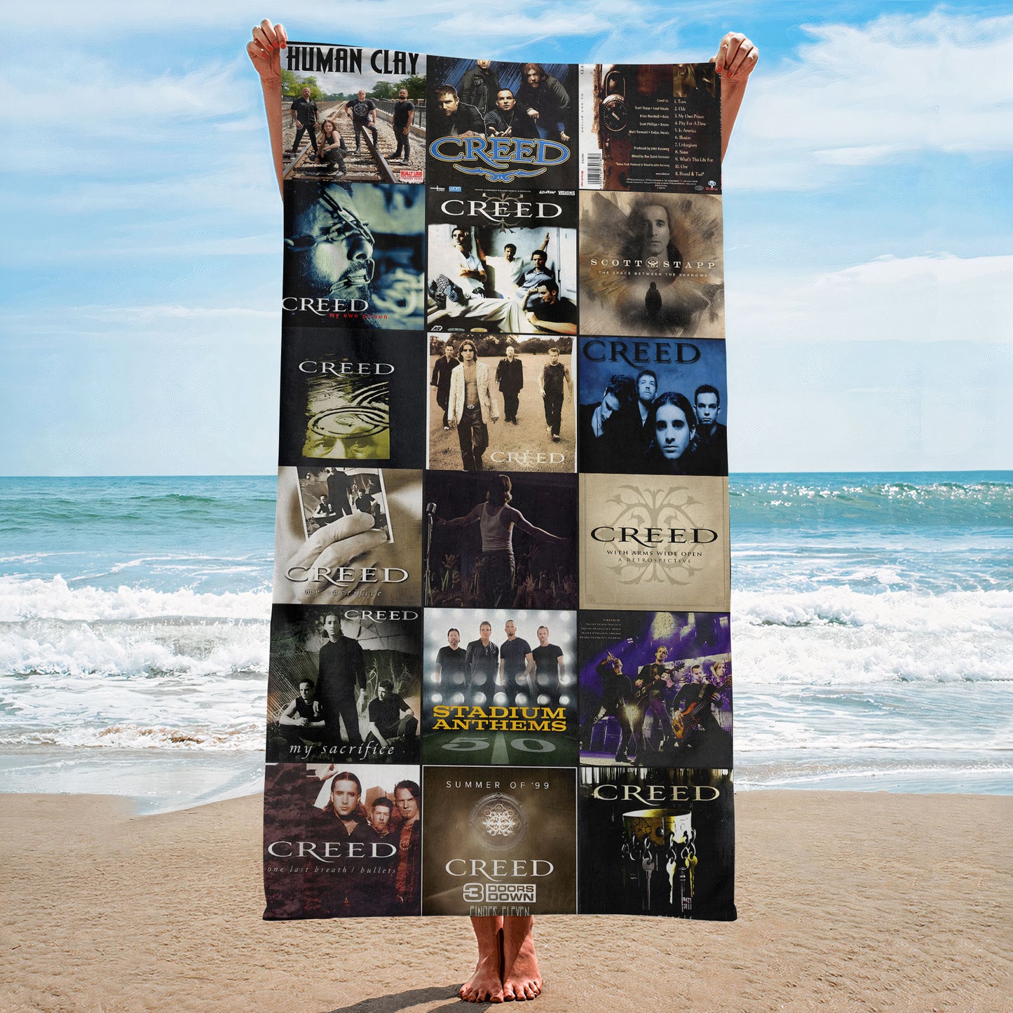 Creed Beach Towel – Album Cover Collage Classic Rock Towel