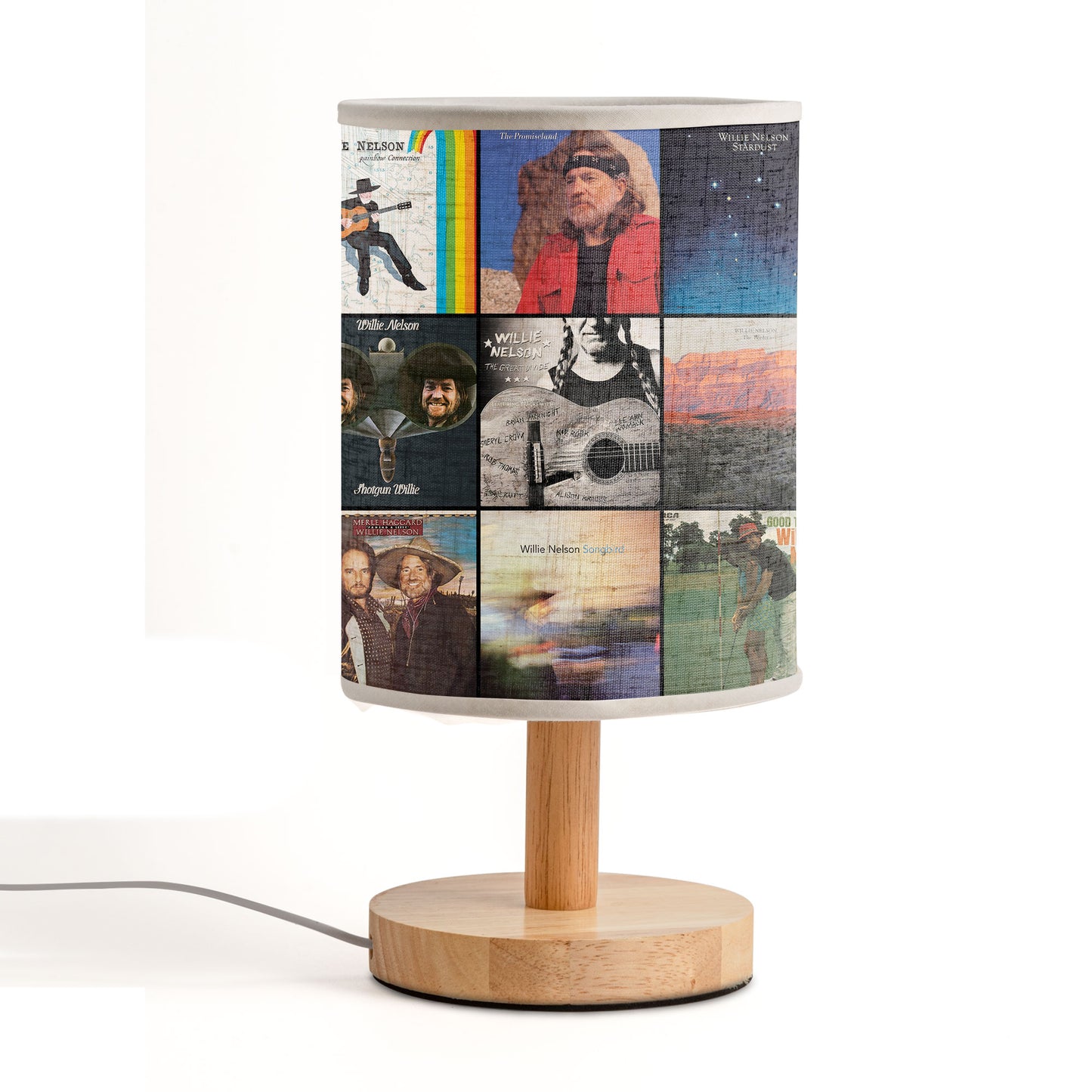 Willie Nelson Fabric Lamp – Country Legend Album Art Collection