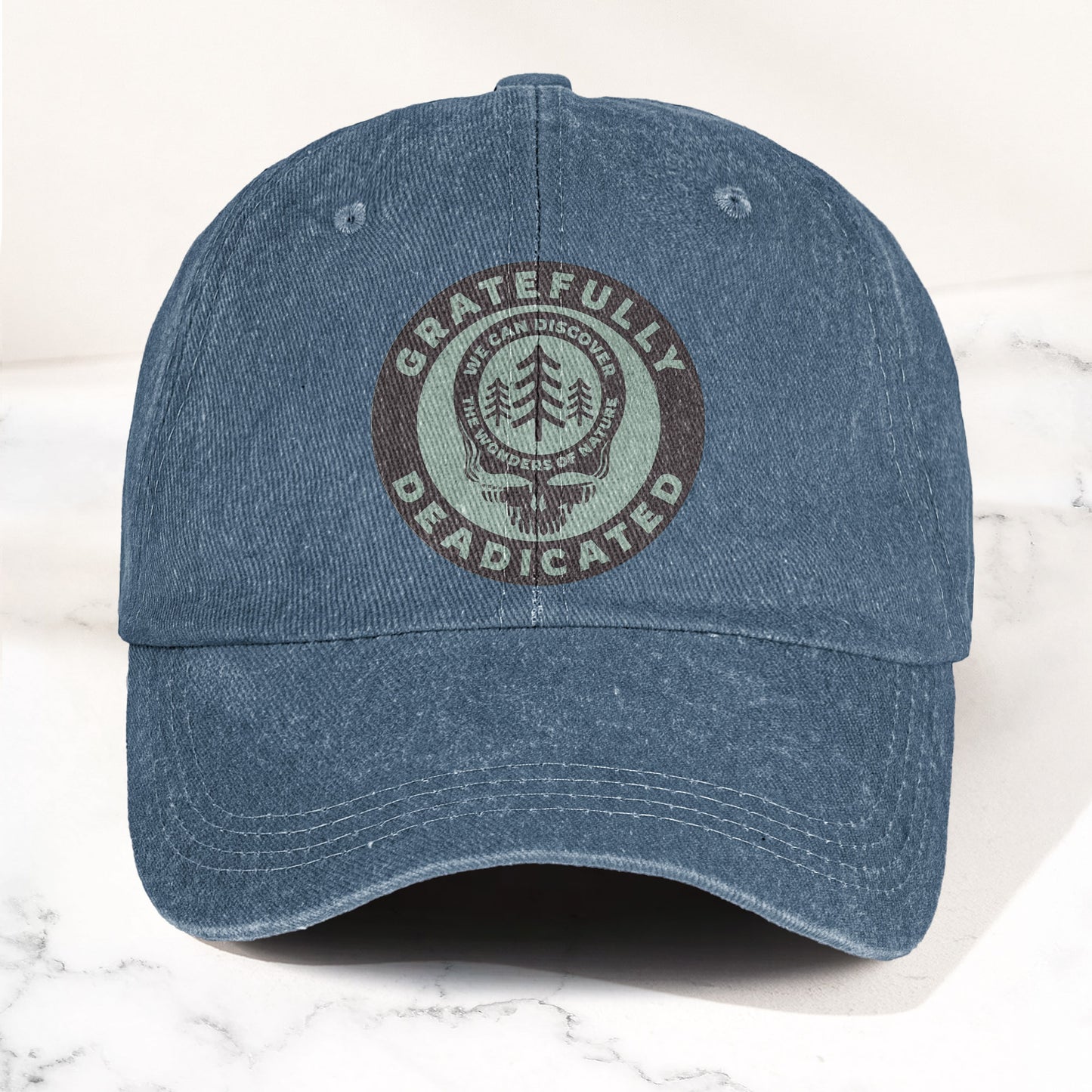 Gratefully Deadicated Denim Cap – Retro Grateful Dead Tribute Merch Hat Gift For Dad (With Box)