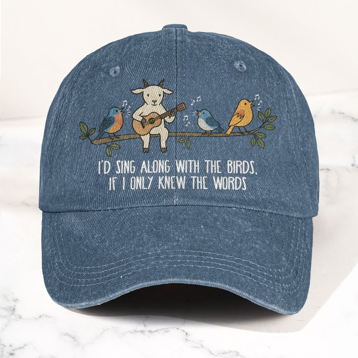 Billy Strings Gild the Lily Lyrics Goat Acoustic Guitar Cosmic Bluegrass Vintage Denim Cap – Retro Vintage Dad Cap Gift For Dad (With Box)