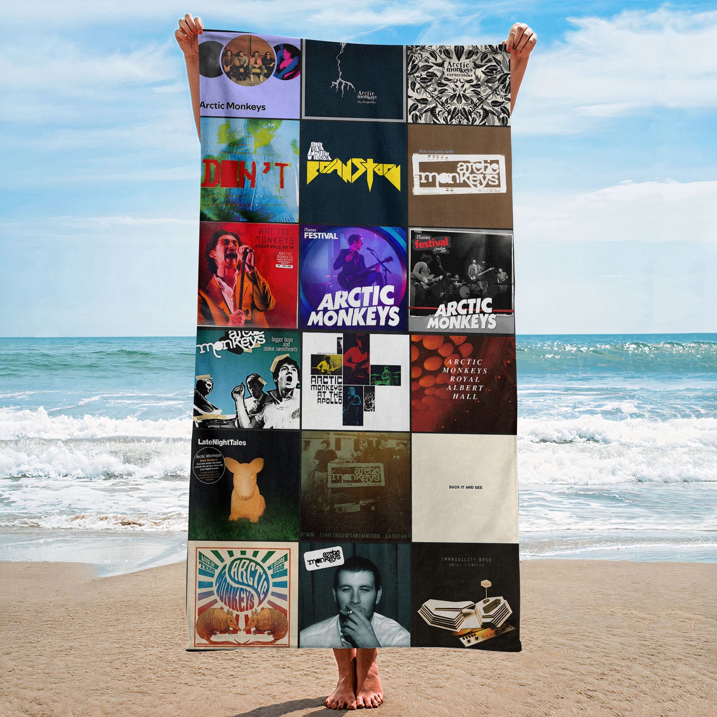 Arctic Monkeys Beach Towel – Album Cover Collage Classic Rock Towel