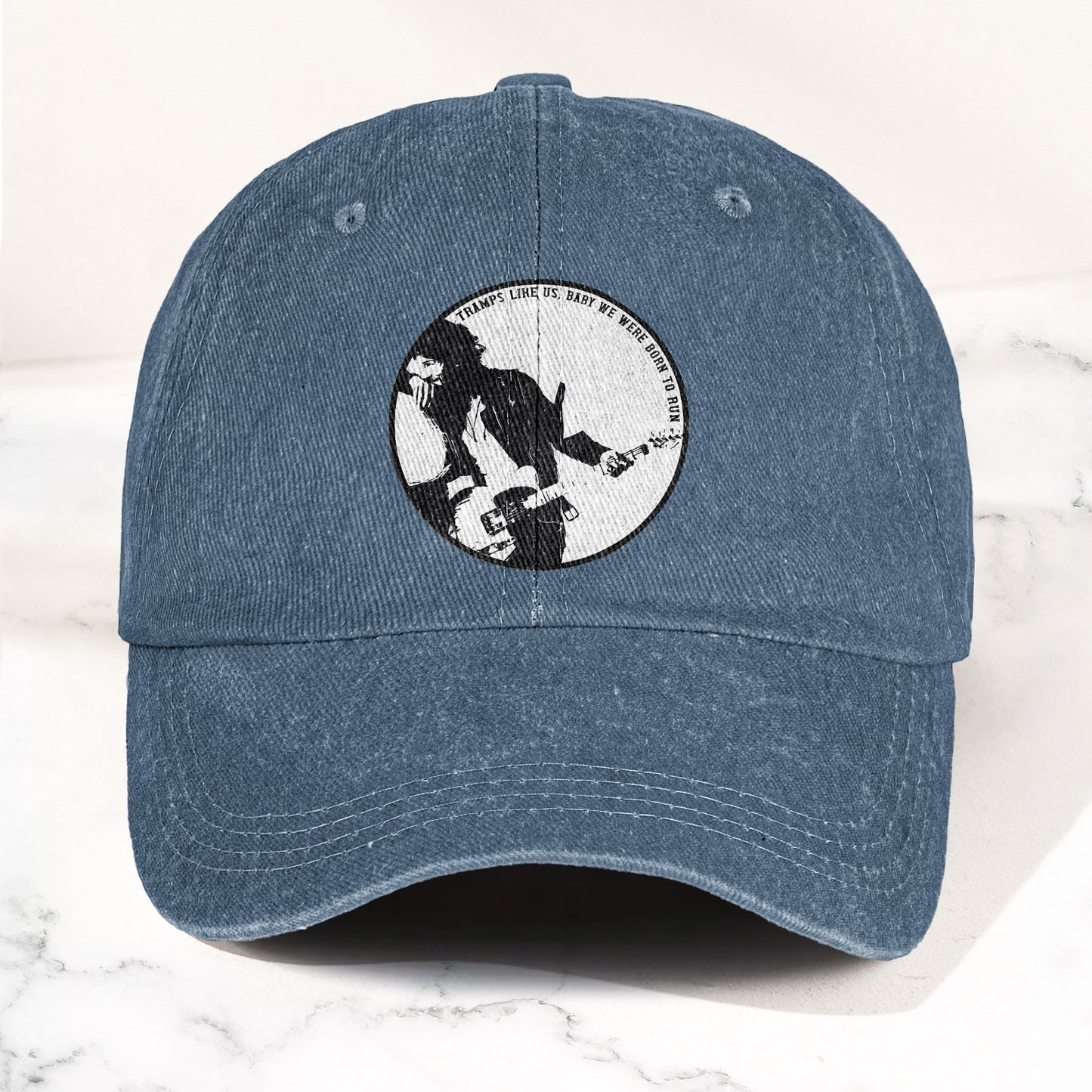 Bruce Springsteen Born To Run Album Inspired Denim Cap – Retro Rock Music Fan Cap (With Box)