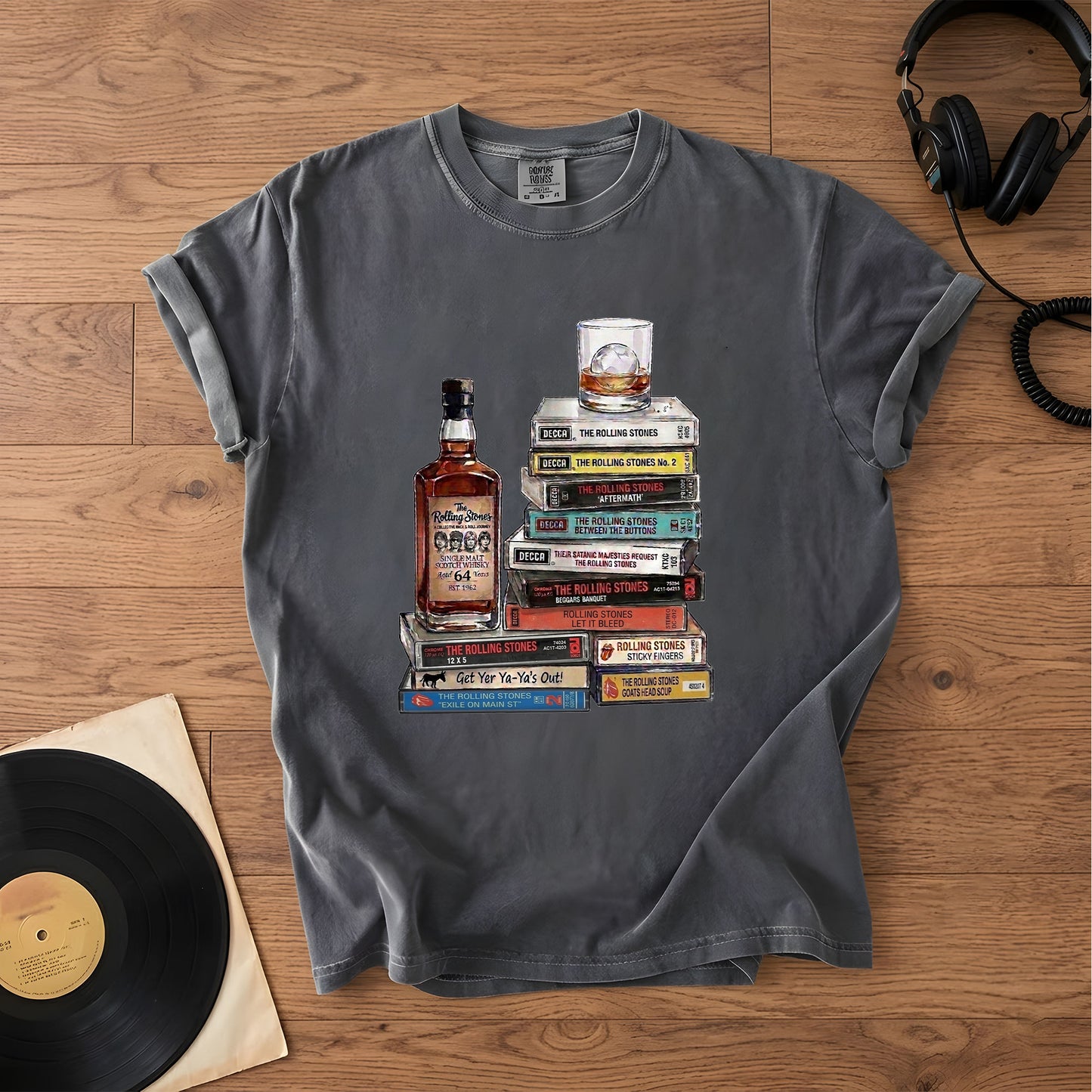 The Rolling Stones Cassette Collection T-Shirt – Retro Music The Rolling Stones Band Merch Tee