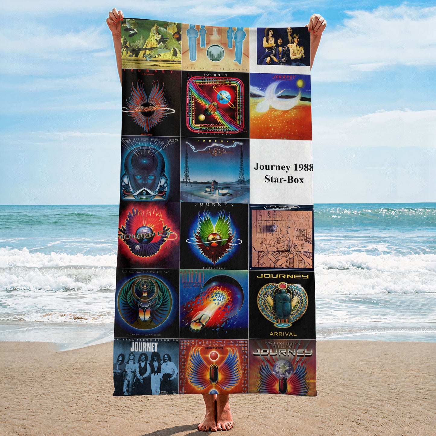 Journey Band Beach Towel – Album Cover Collage Classic Rock Towel