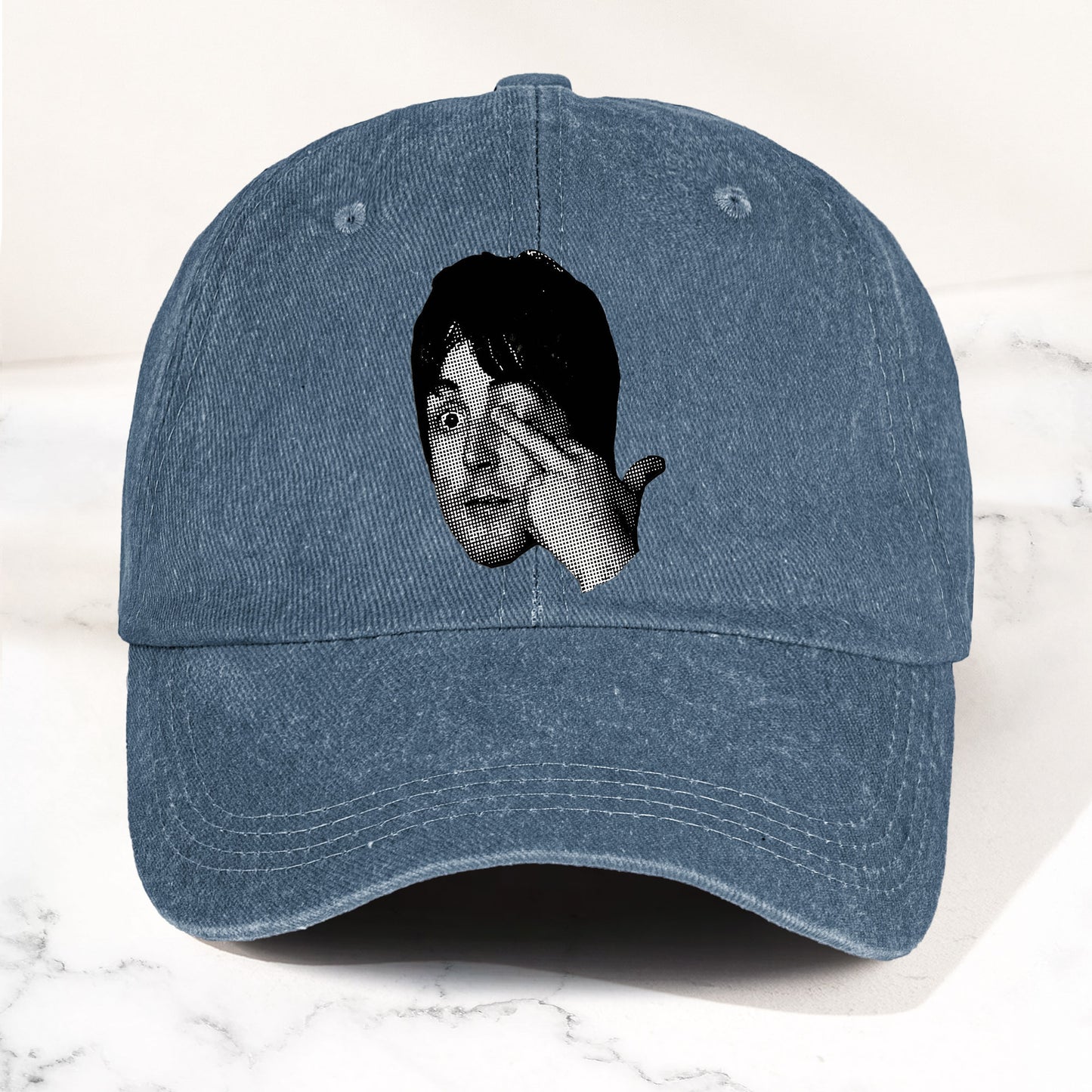 Paul McCartney Vintage Portrait Denim Cap – The Beatles Retro Dad Hat ( With Box)