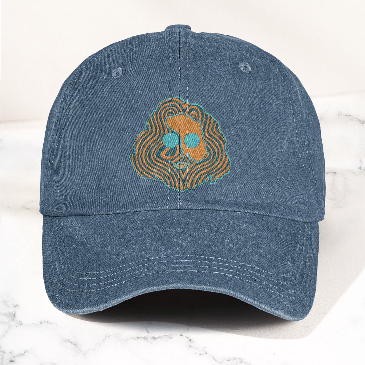 Grateful Dead Jerry Garcia Face Denim Cap – Vintage Music Grateful Dead Merch Gift for Dad (With Box)