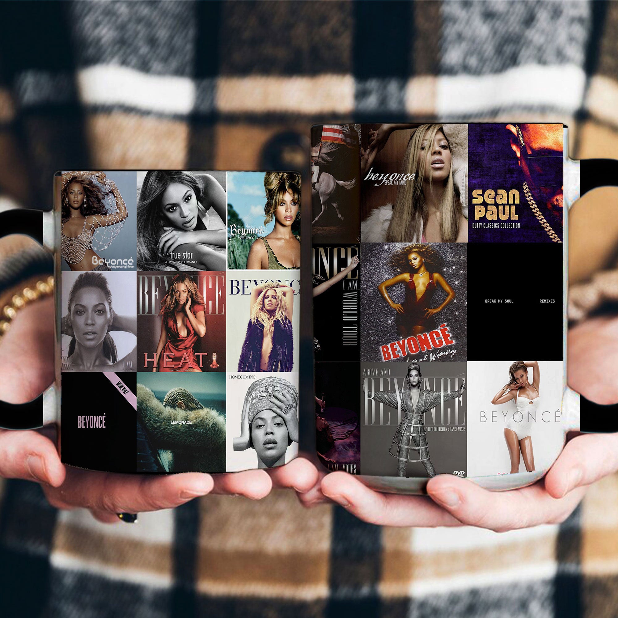 Beyoncé Accent Mug – Iconic Album Cover Collage Gift for Pop & R&B Fan ...