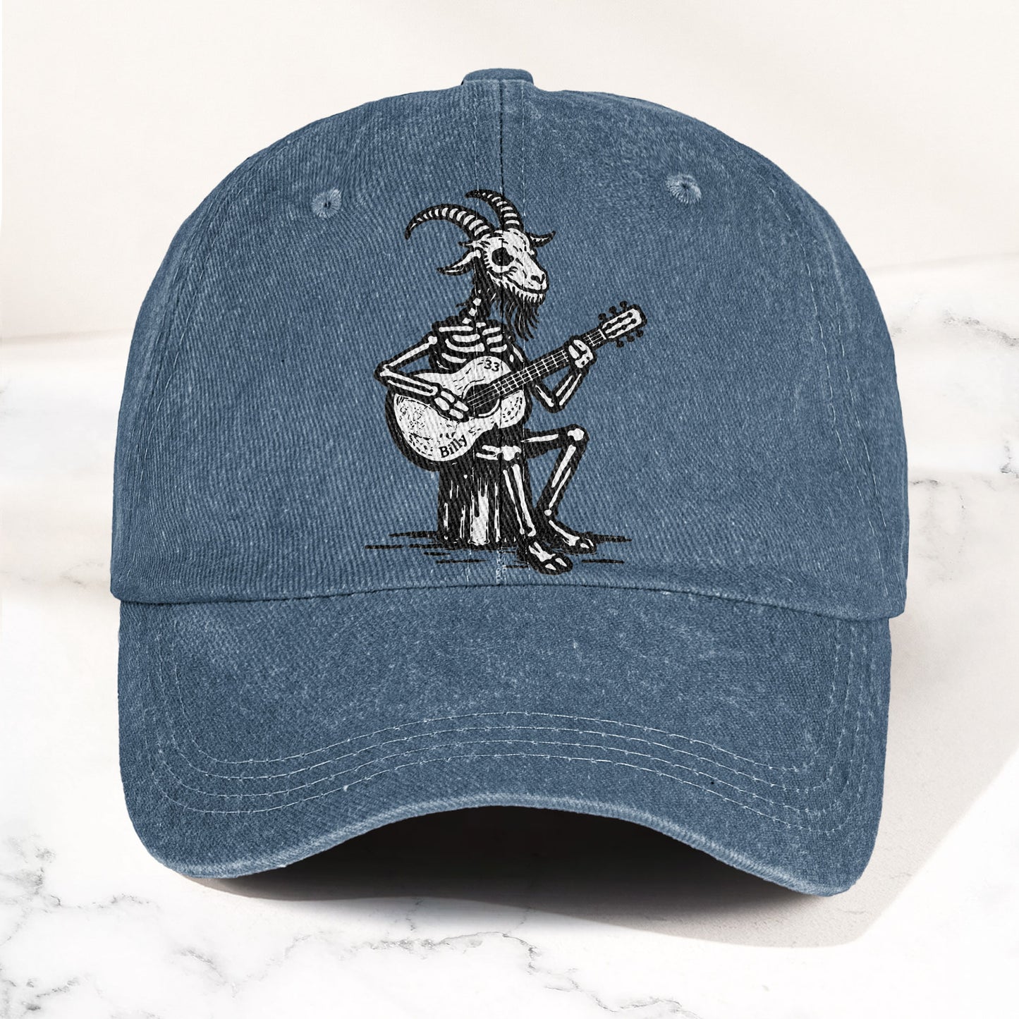 Billy Strings GoatSkeleton Guitarist Graphic Music Merch Denim Cap – Retro Vintage Dad Cap Gift For Dad (With Box)