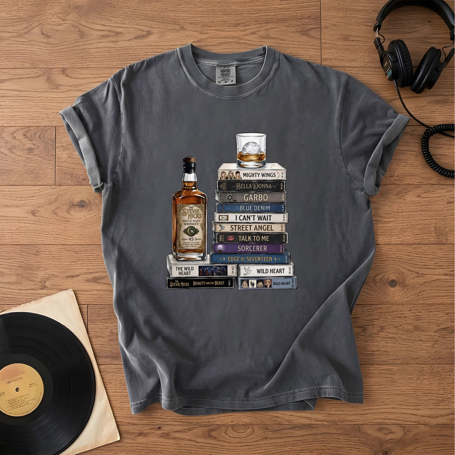 Stevie Nicks Cassette Album Collection Vintage T-Shirt – Retro Rock Music Stevie Nicks Merch Tee