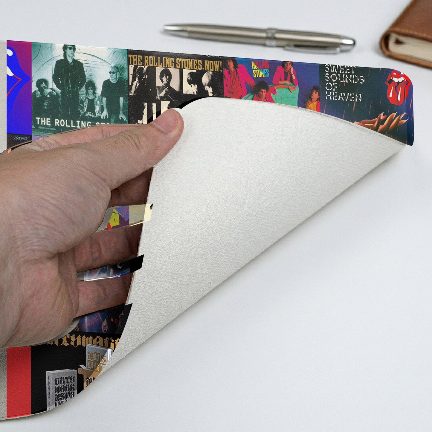 The Rolling Stones Band Vintage Cassette Desk Mat – Non-slip Home Office Gift Keyboard Pad for Rock Music Lovers