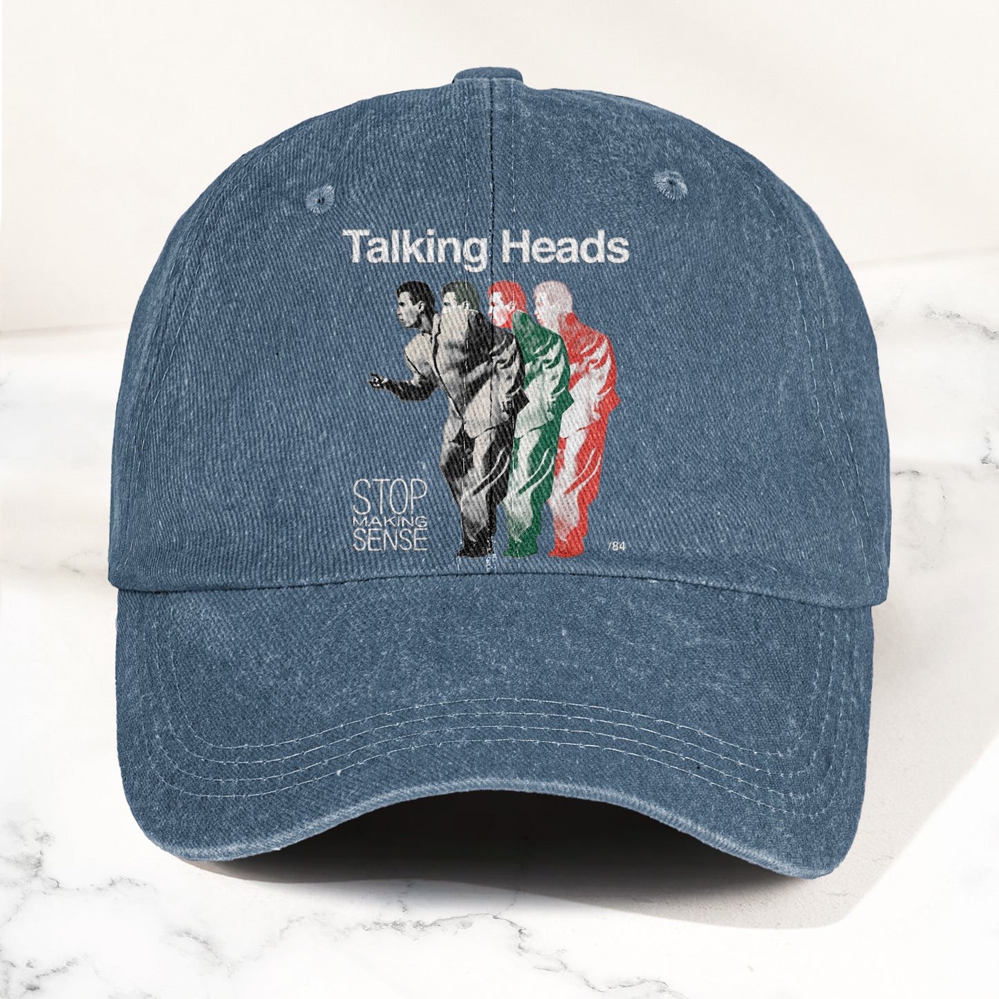 Talking Heads Stop Making Sense 84 Graphic Denim Cap – Retro Rock Music Fan Cap (With Box)