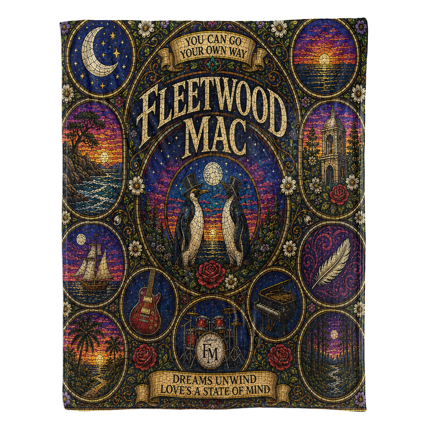 Fleetwood Mac Sherpa Blanket – Dreams Stained Glass Blanket