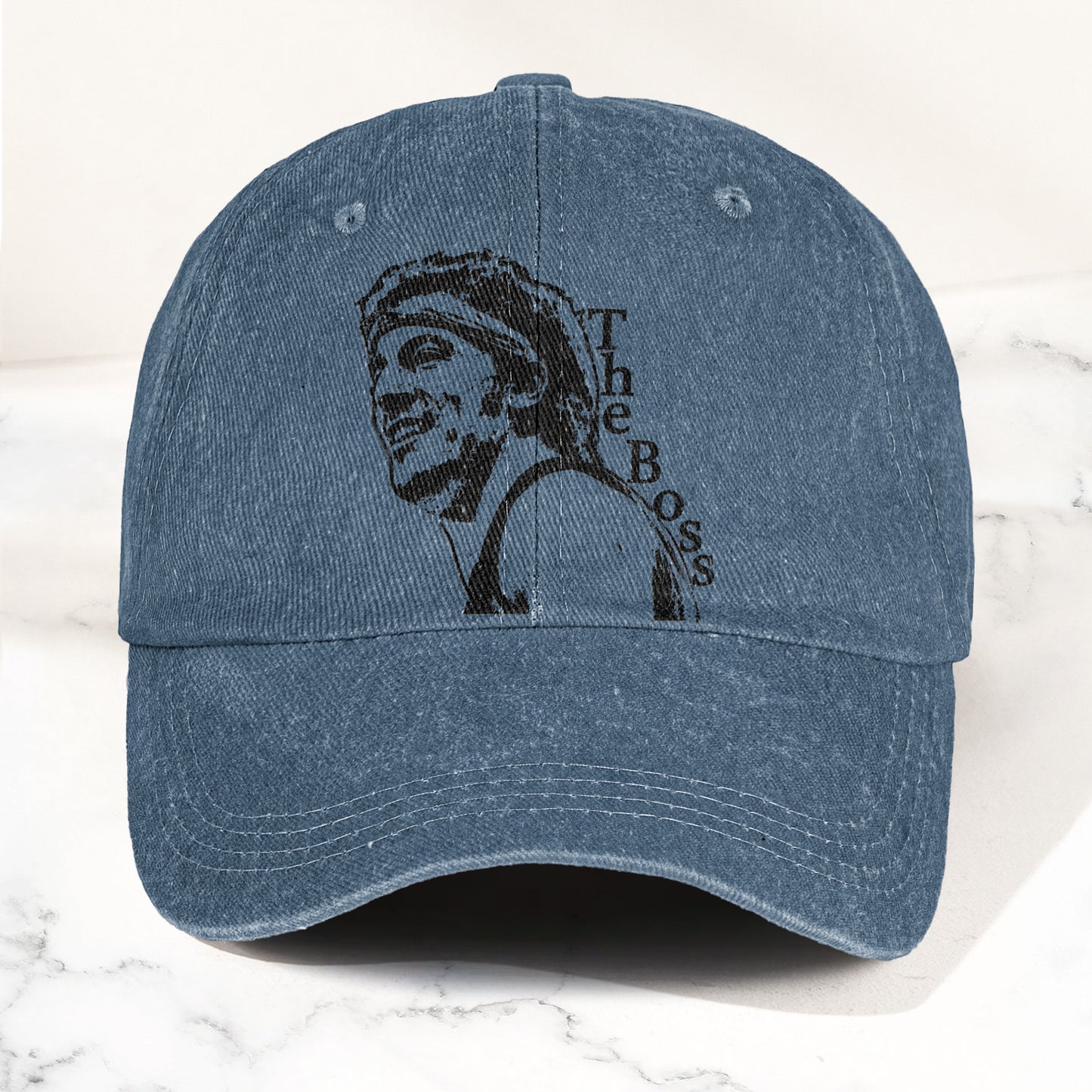 The Boss Bruce Springsteen Portrait Denim Cap – Retro Music Fan Merch Cap Gift For Dad (With Box)
