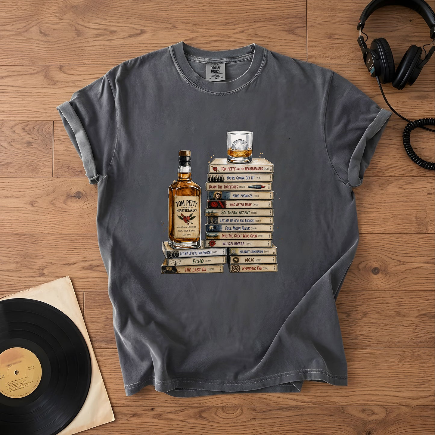 Tom Petty Cassette Album Collection Vintage T-Shirt – Retro Music Tom Petty Merch Tee