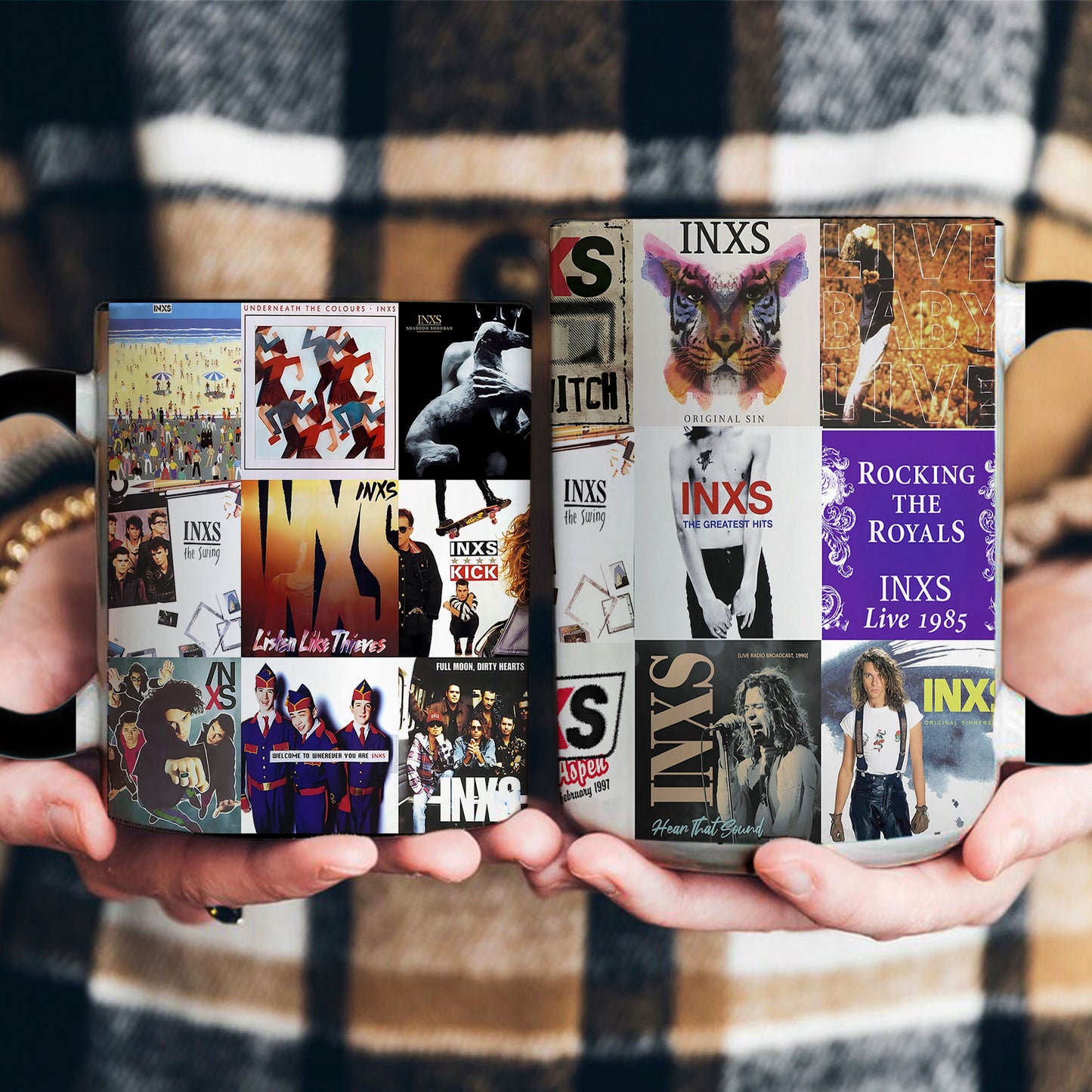 INXS Accent Mug – Classic Album Cover Collage Gift