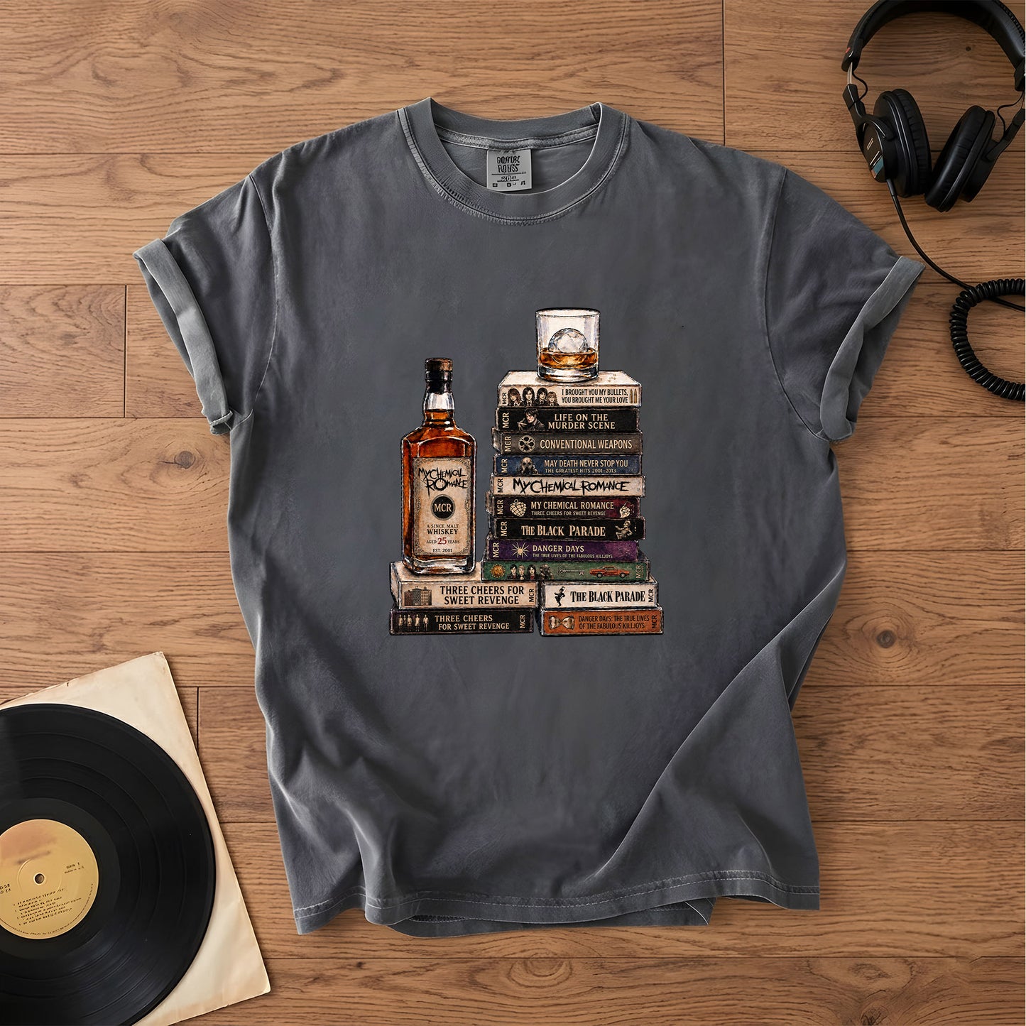 My Chemical Romance Cassette Album Collection T-Shirt – Retro Rock Music Band Merch Tee