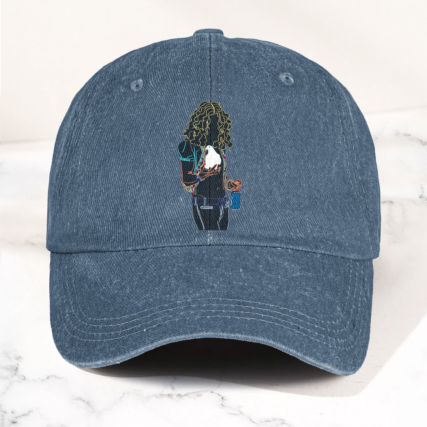 Robert Plant Denim Cap – Retro Classic Rock Music Inspired Dad Hat (With Box)