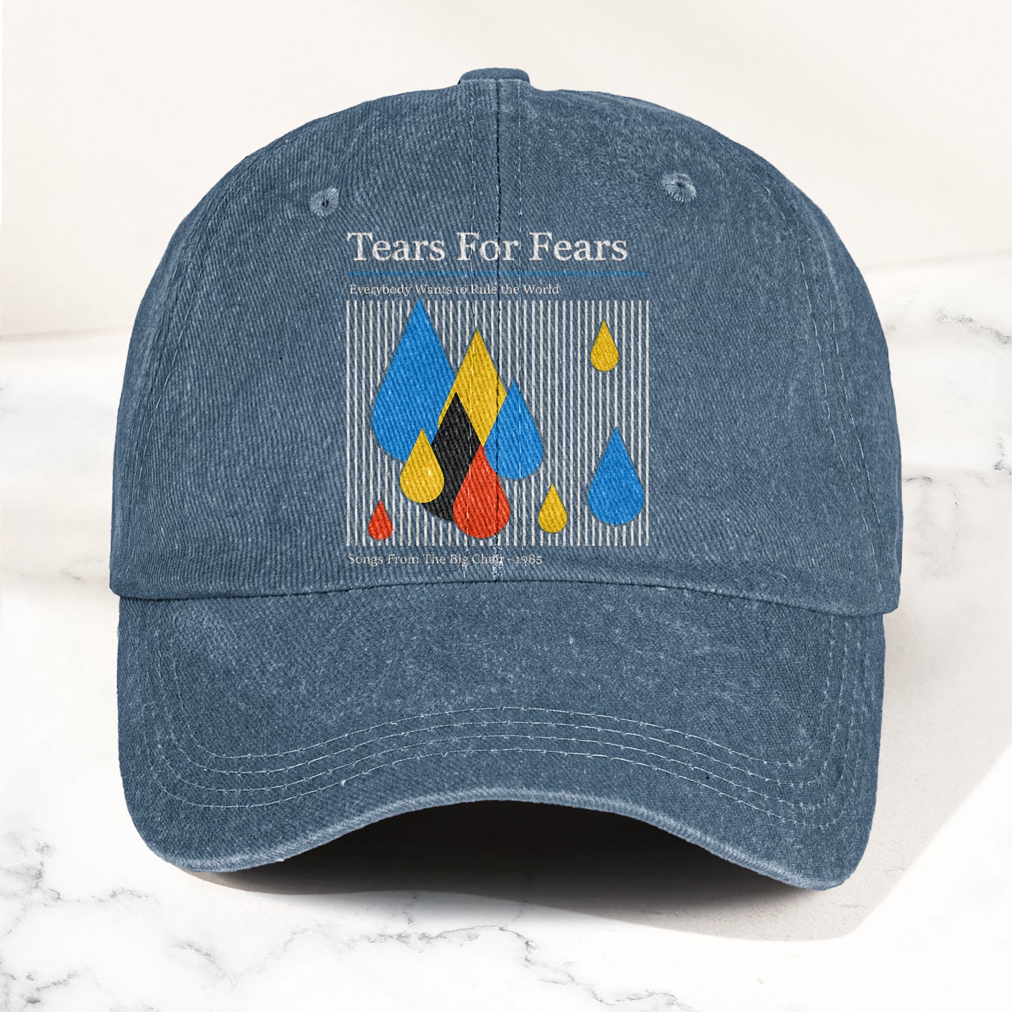 Tears for Fears Songs from the Big Chair 1985 Graphic Denim Cap – Retro Rock Music Fan Cap (With Box)