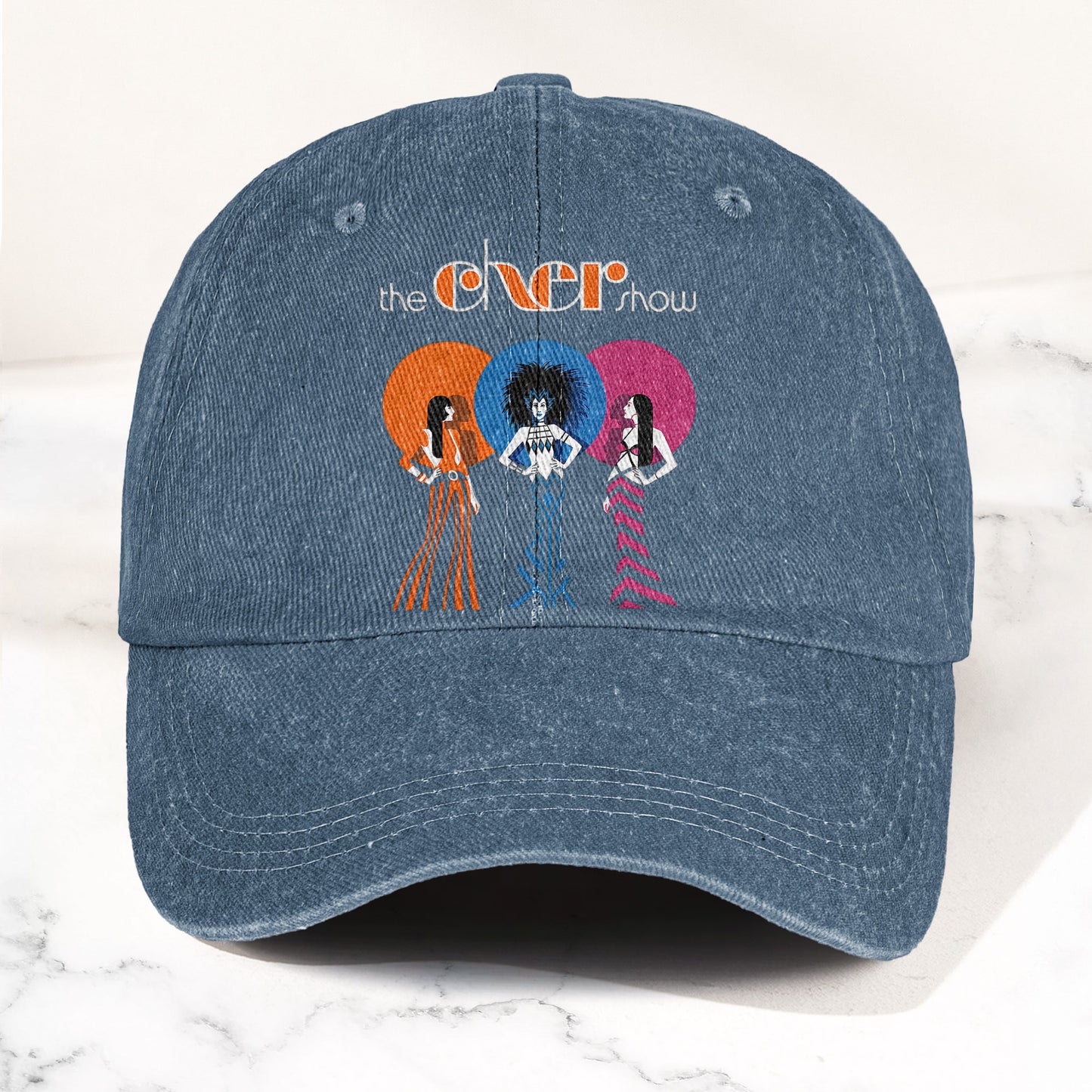 The Cher Show Graphic Denim Cap – Retro Rock Music Fan Cap (With Box)