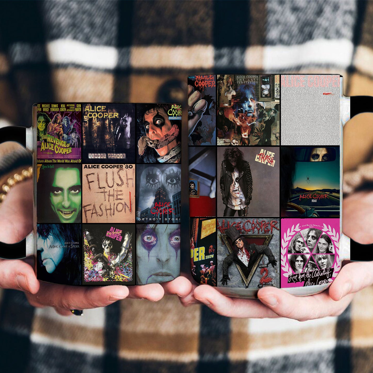 Alice Cooper Accent Mug – Classic Album Cover Collage Gift