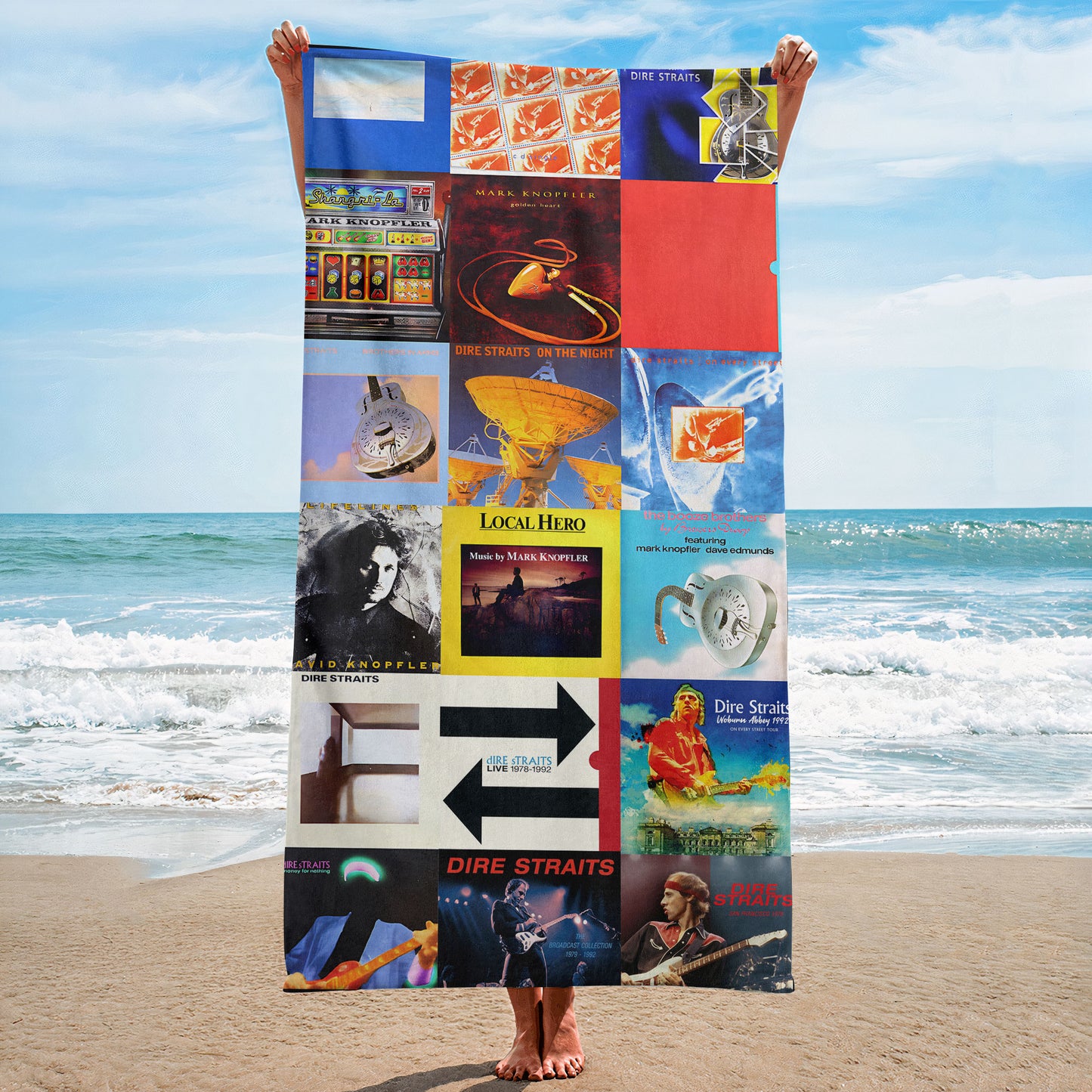 Dire Straits Beach Towel – Album Cover Collage Classic Rock Towel