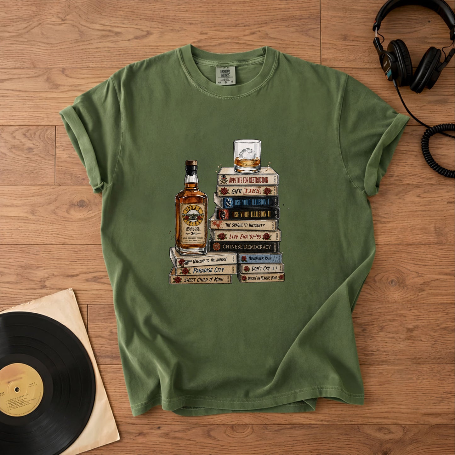 Guns N' Roses Cassette Album Collection T-Shirt – Retro Music Guns N' Roses Merch Tee