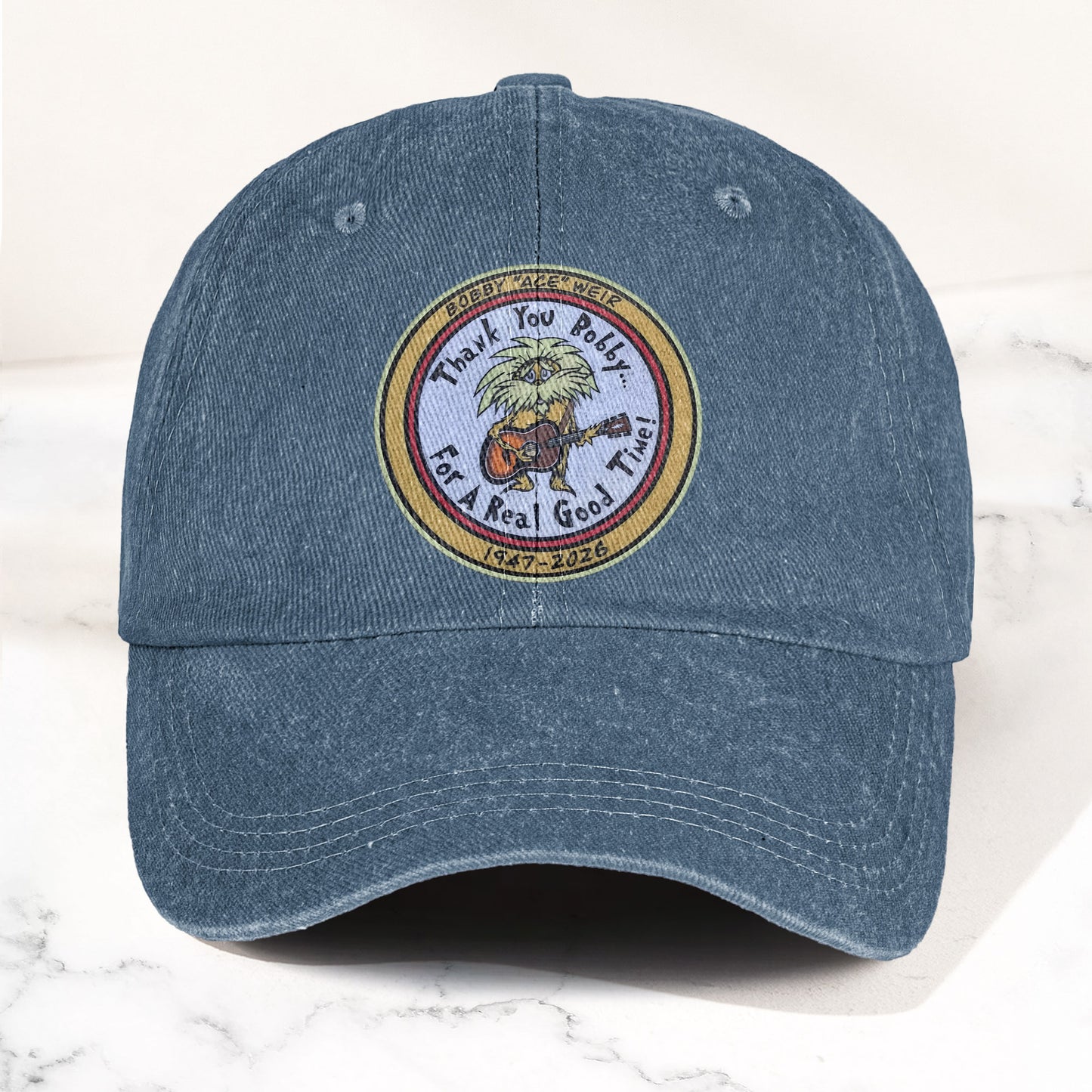 Bobby "Ace" Weir Denim Cap – Retro Bob Weir Tribute Merch Hat Gift For Dad (With Box)